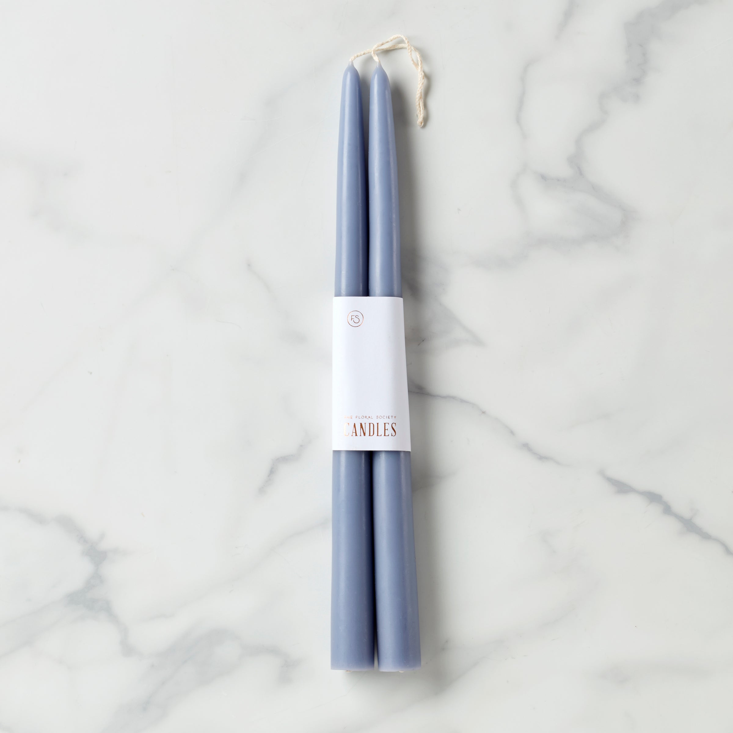Hand-Dipped 12" Taper Candles Pair - Heron Design | Natural Color