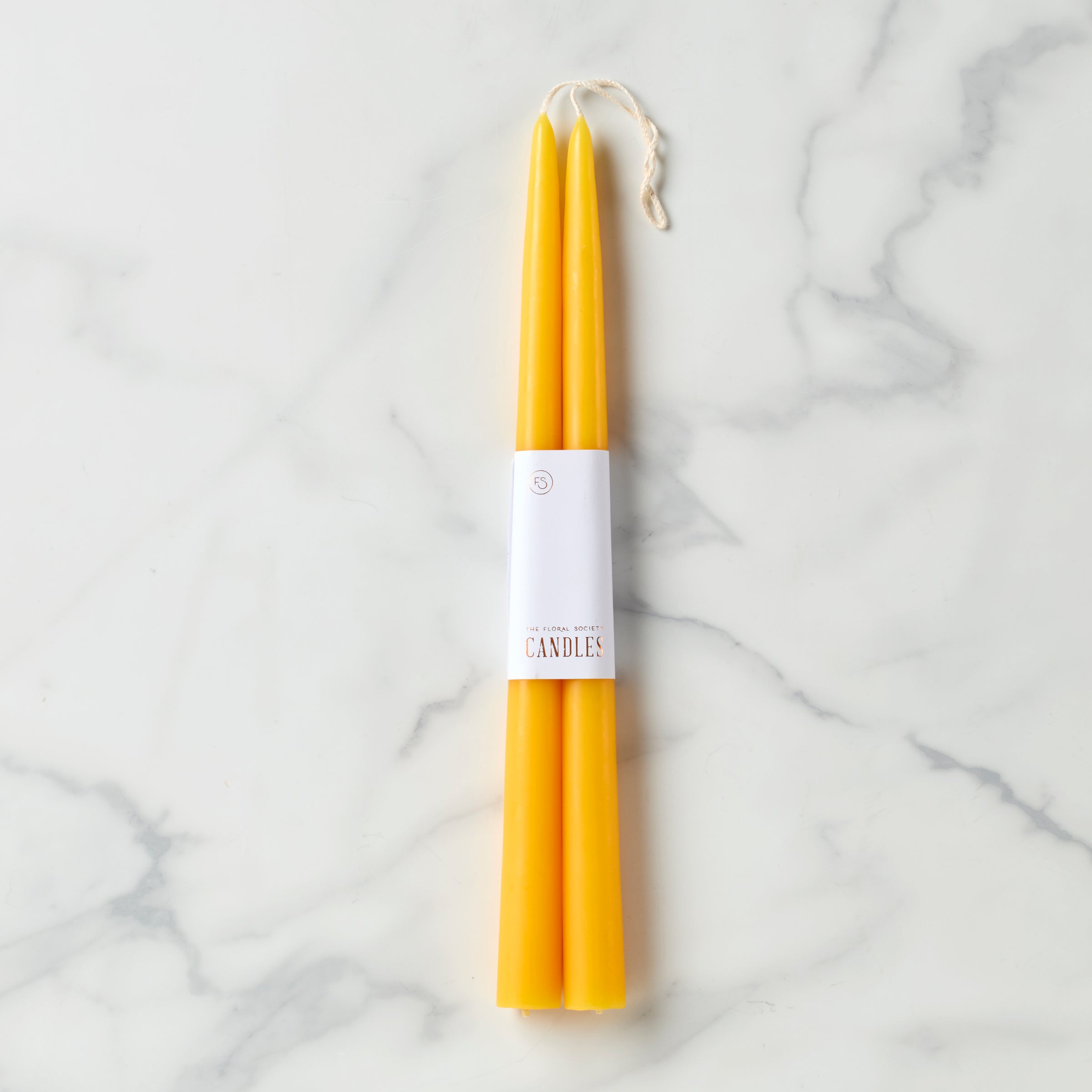 Hand-Dipped 12" Saffron Taper Candles - Pair for Home Decor