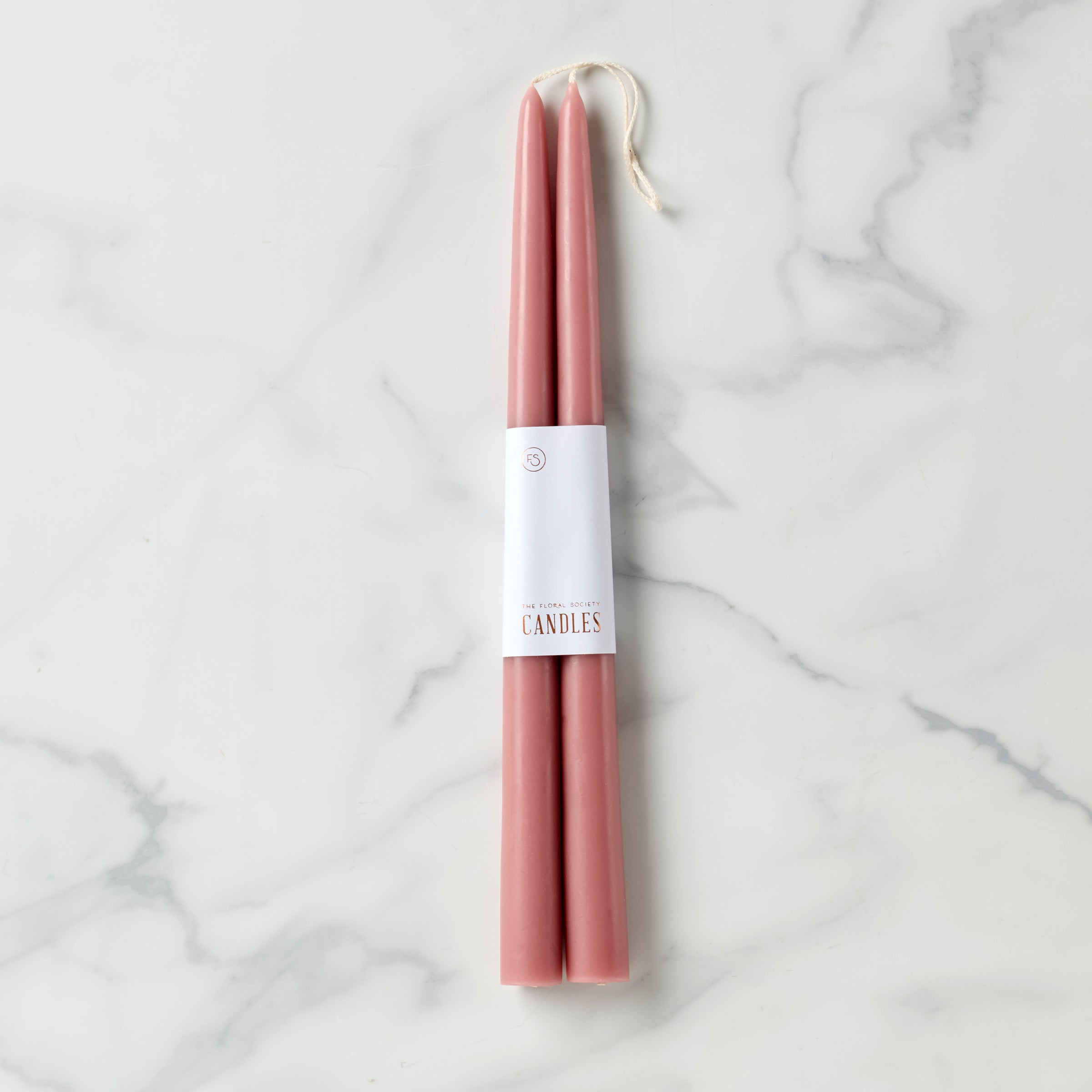 Hand-Dipped Rose Taper Candles - 12" Pair for Special Occasions