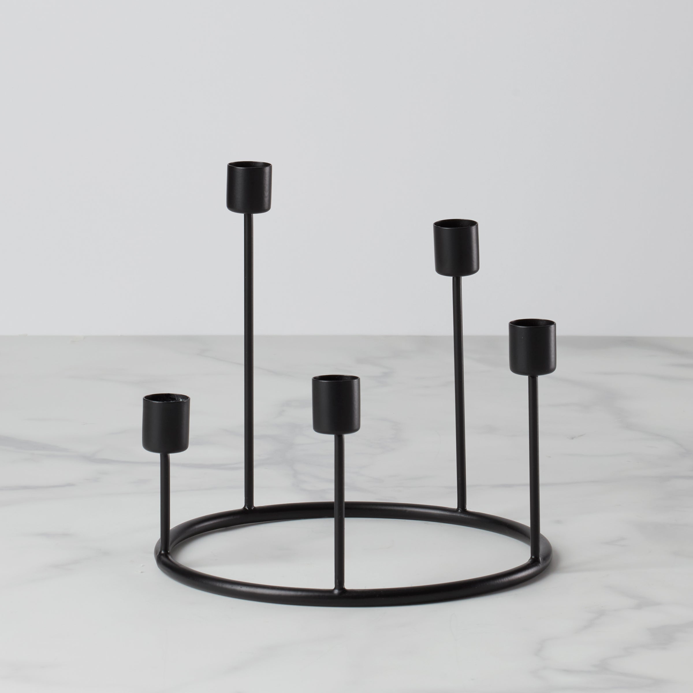 Handcrafted Black Candlestick Wreath for Elegant Home Decor | Kent