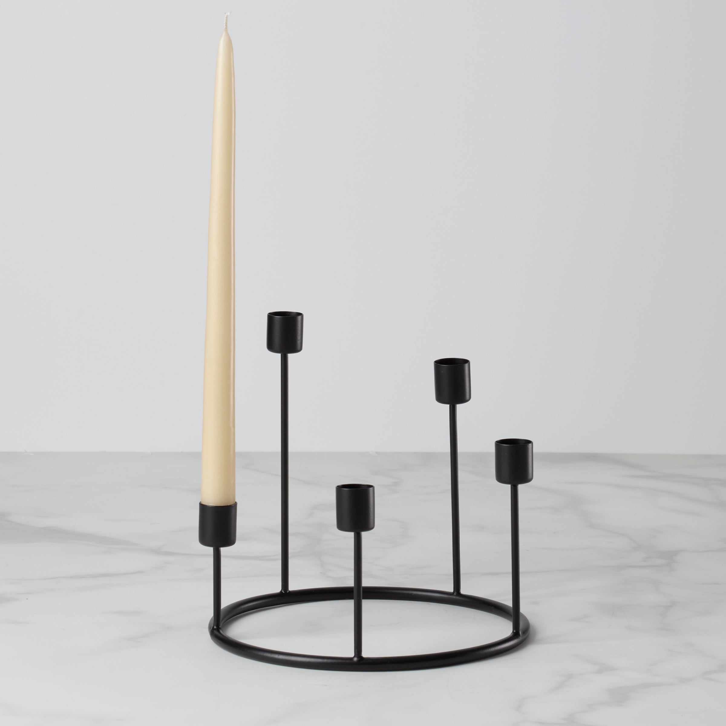 Handcrafted Black Candlestick Wreath for Elegant Home Decor | Kent