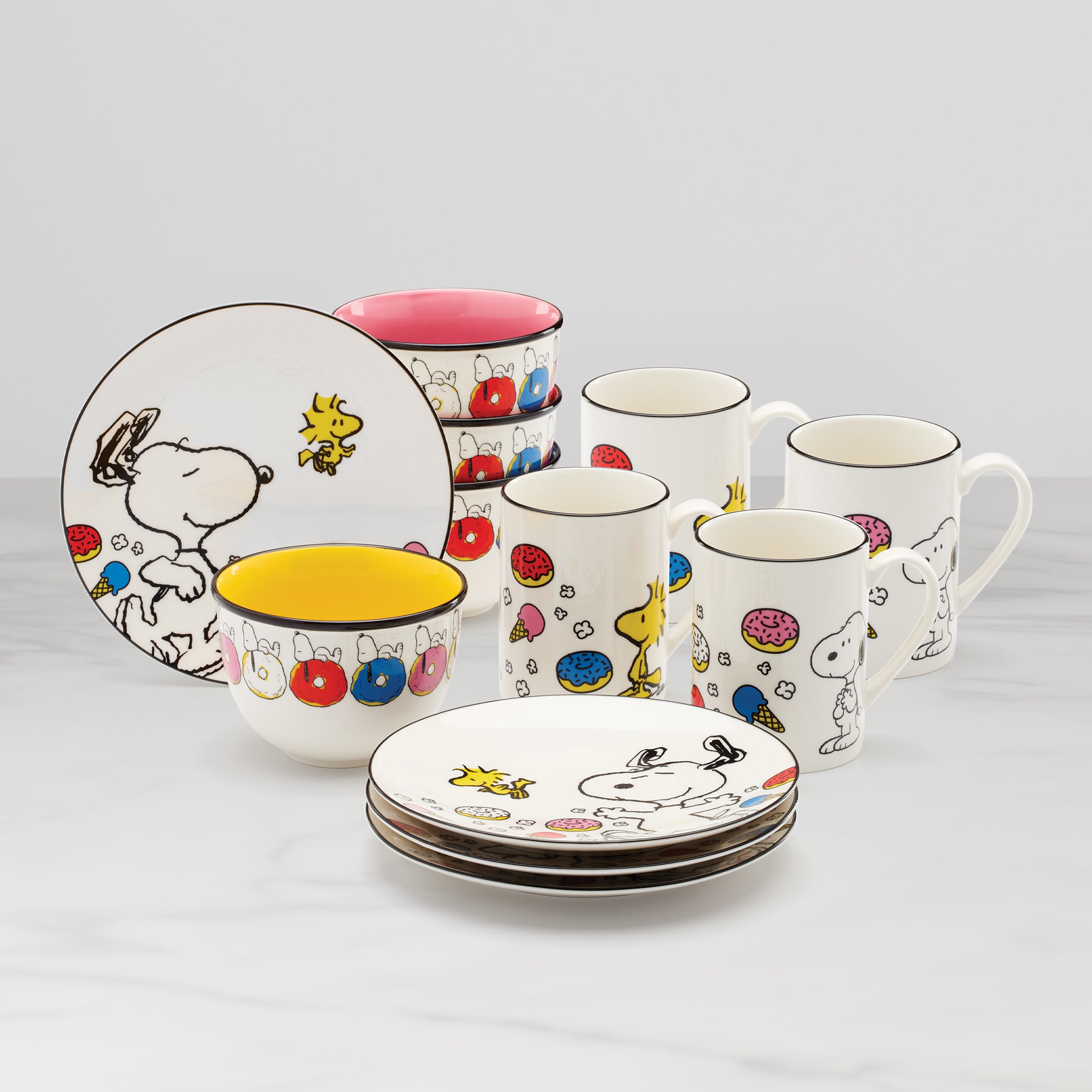 12-Piece Dessert Set with Chef Snoopy & Woodstock | Peanuts