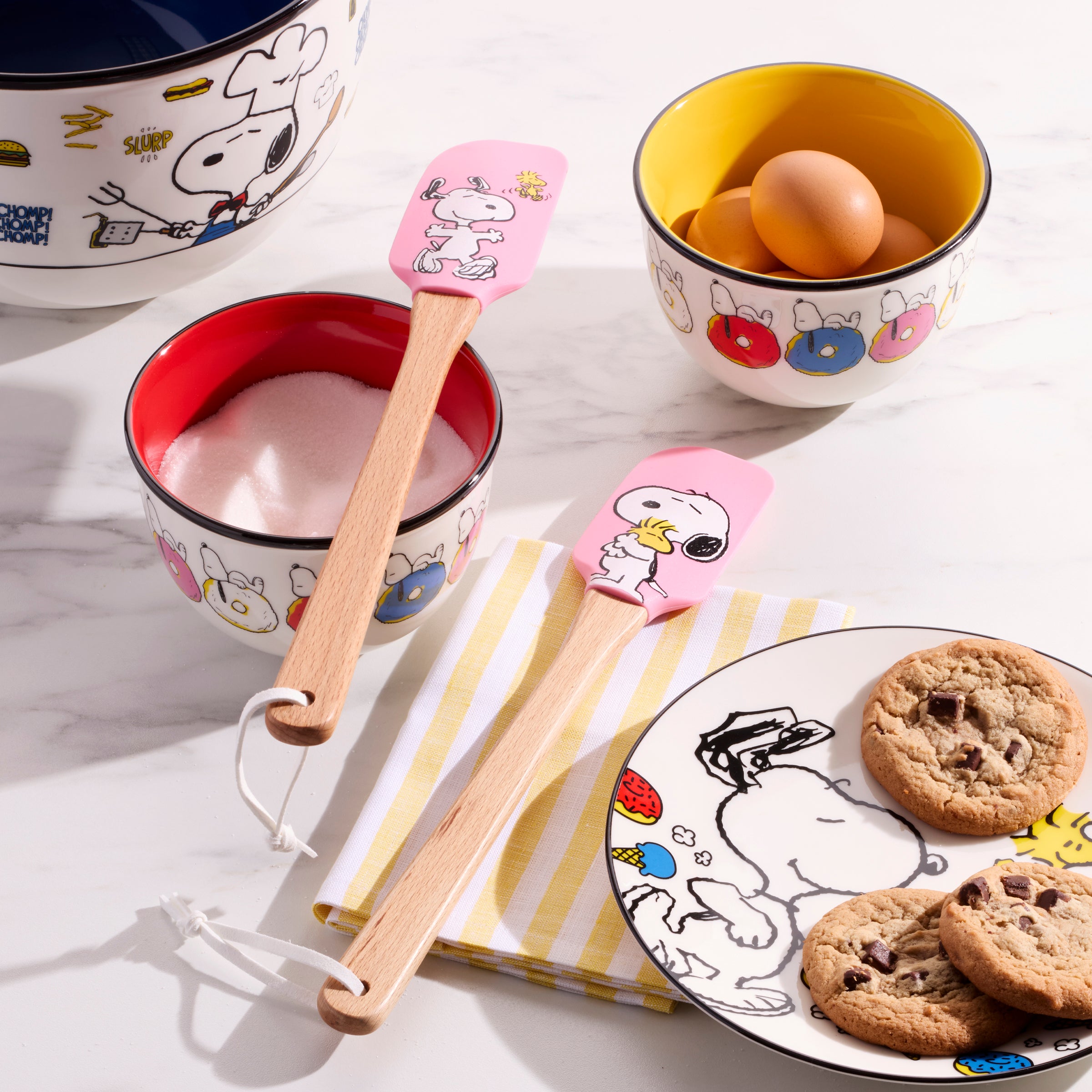 Pink Spatula Set with Chef Snoopy Design - 2-Piece Kitchen Tools