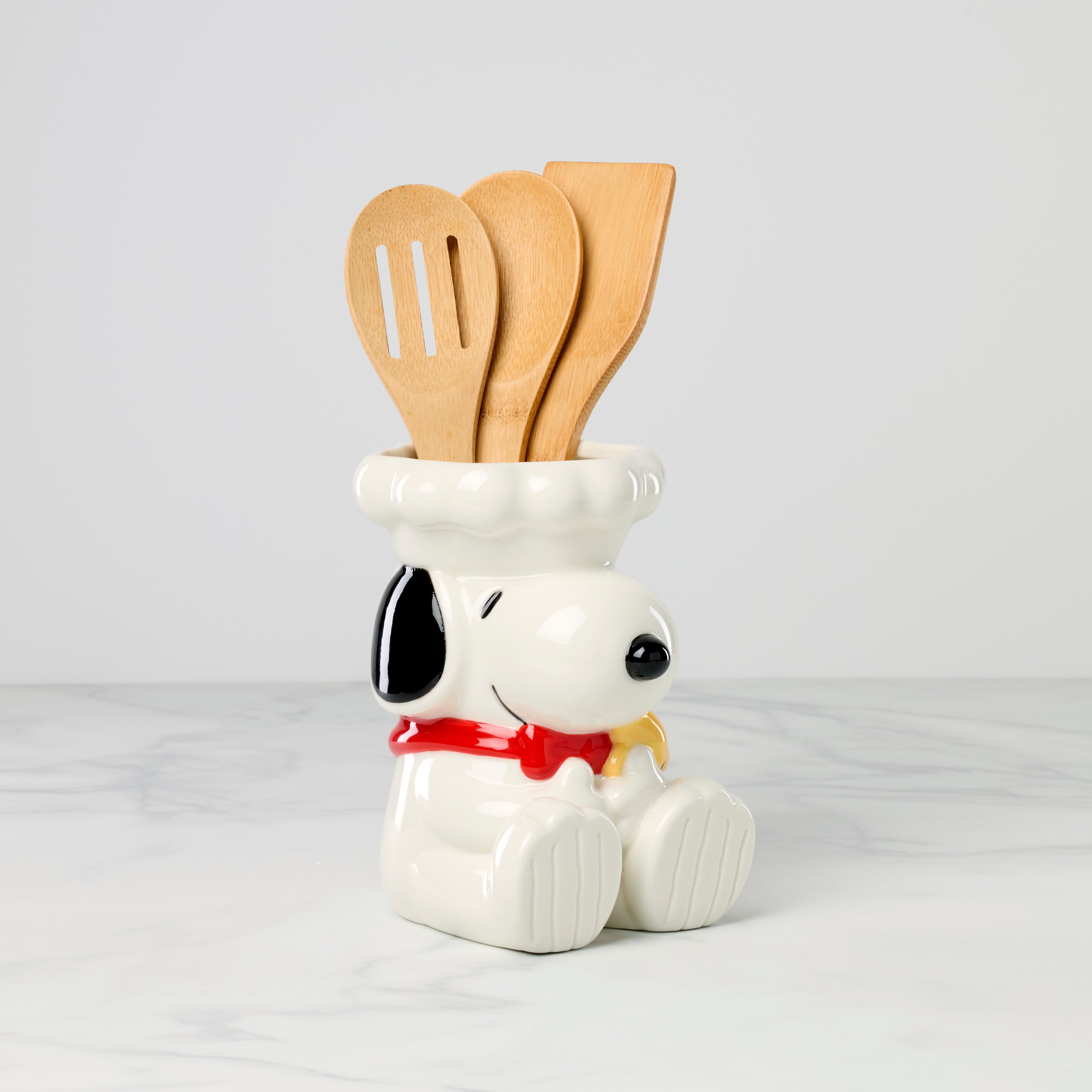 Chef Snoopy Utensil Holder Set with Woodstock | 4-Piece Kitchen Crock
