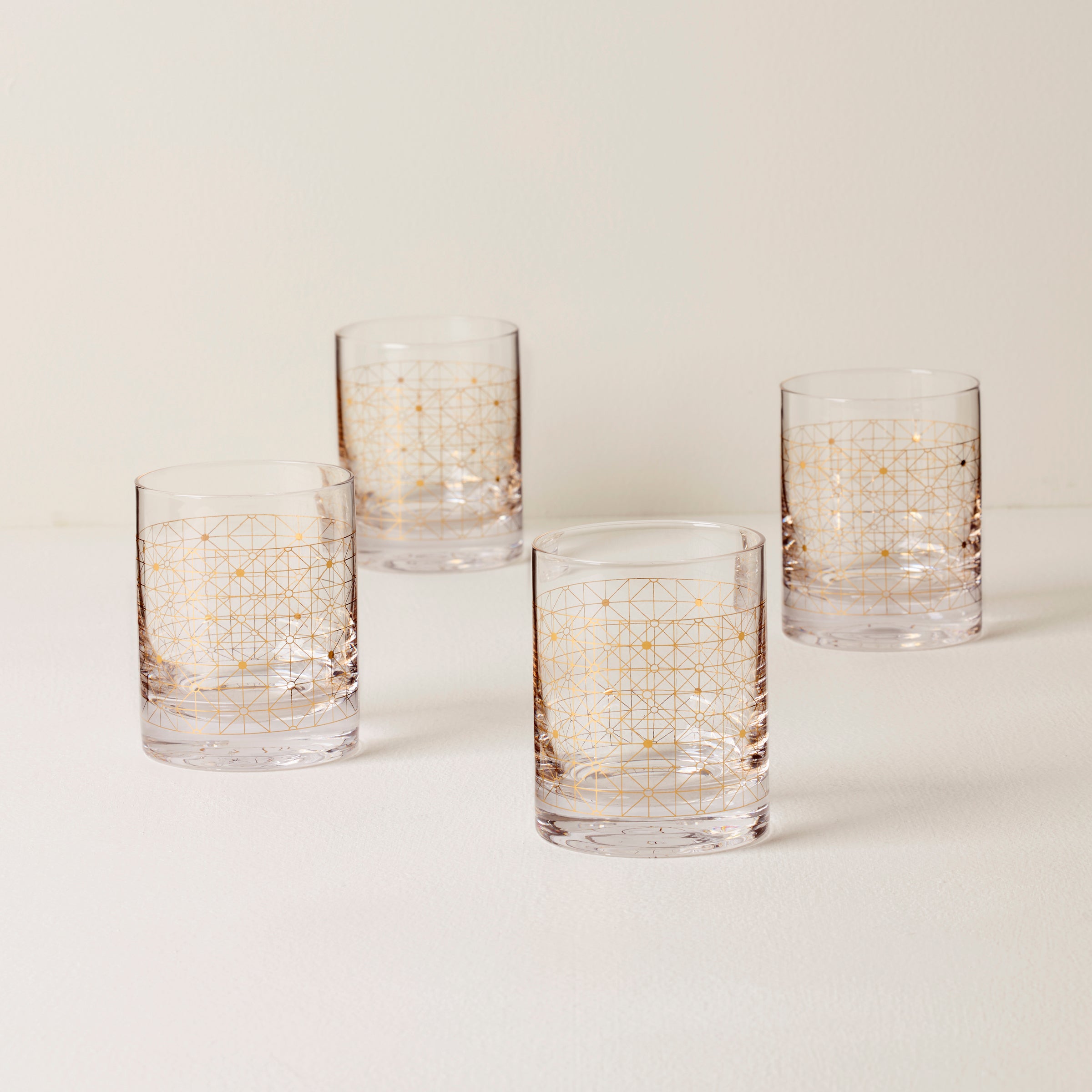 Gold Dust Double Old Fashioned Glasses Set | Tuscany Classics