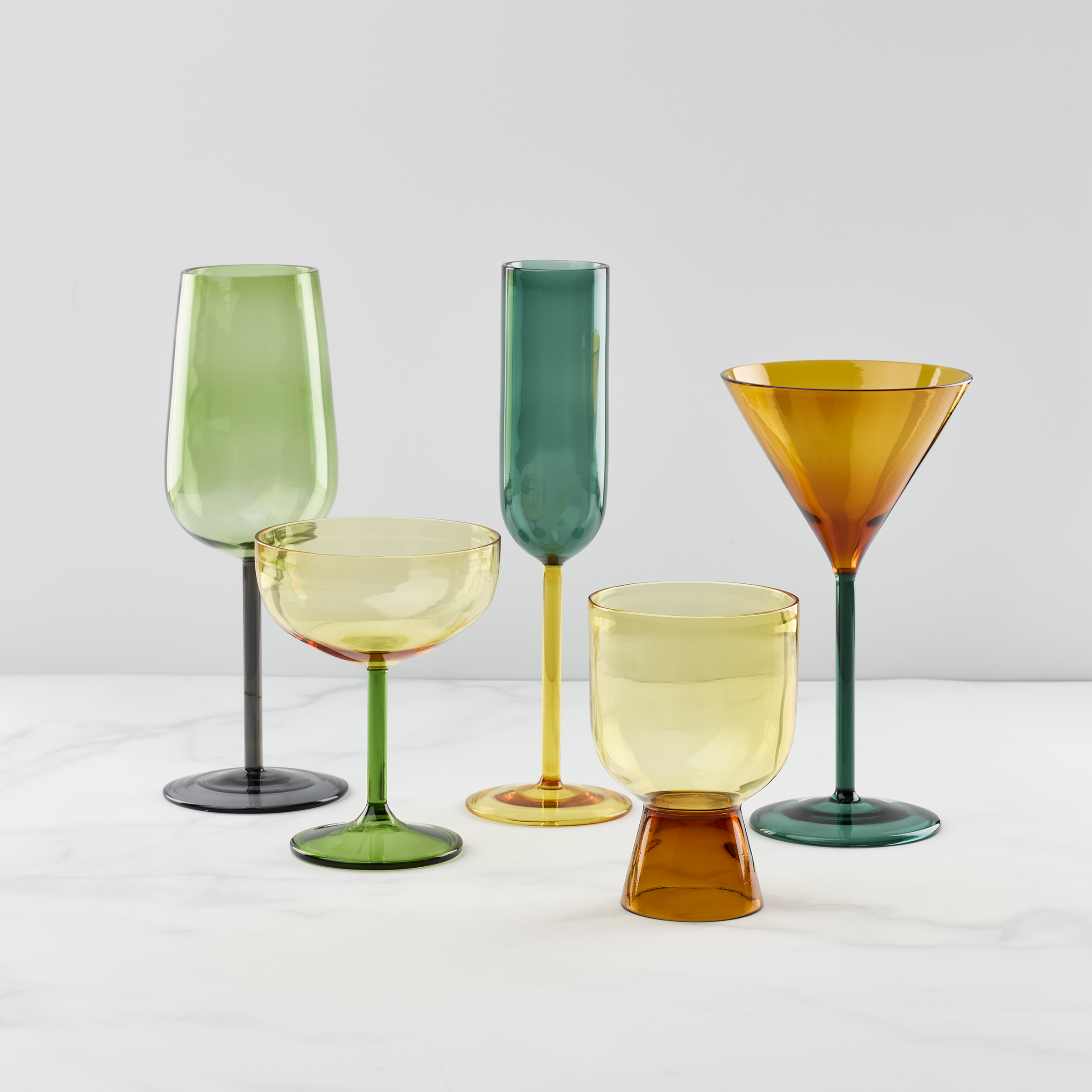Artisan-Crafted Martini Glass in Jewel-Toned Borosilicate | Niko