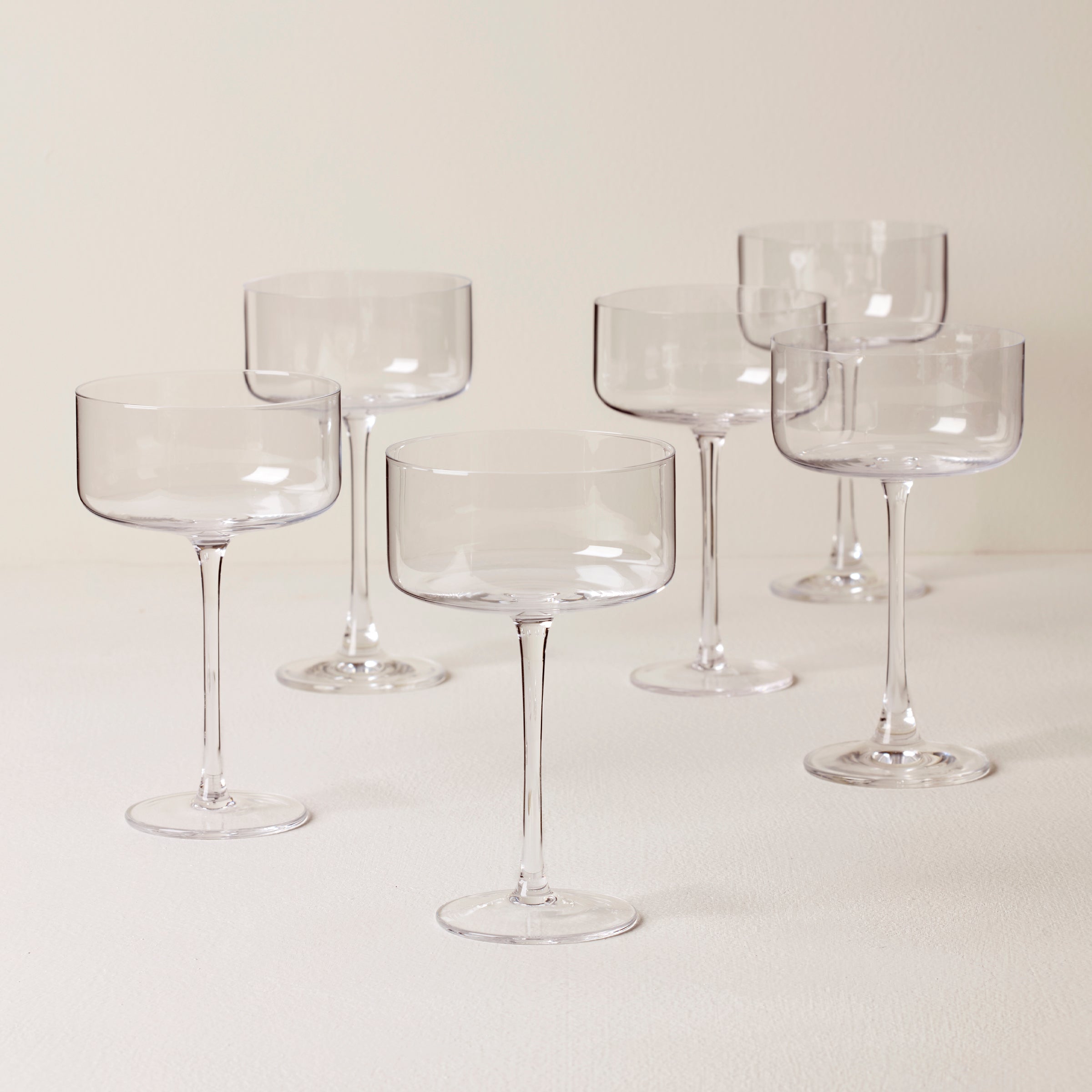 Straight Coupe Glasses Set of 6 for Cocktails | Tuscany Classics