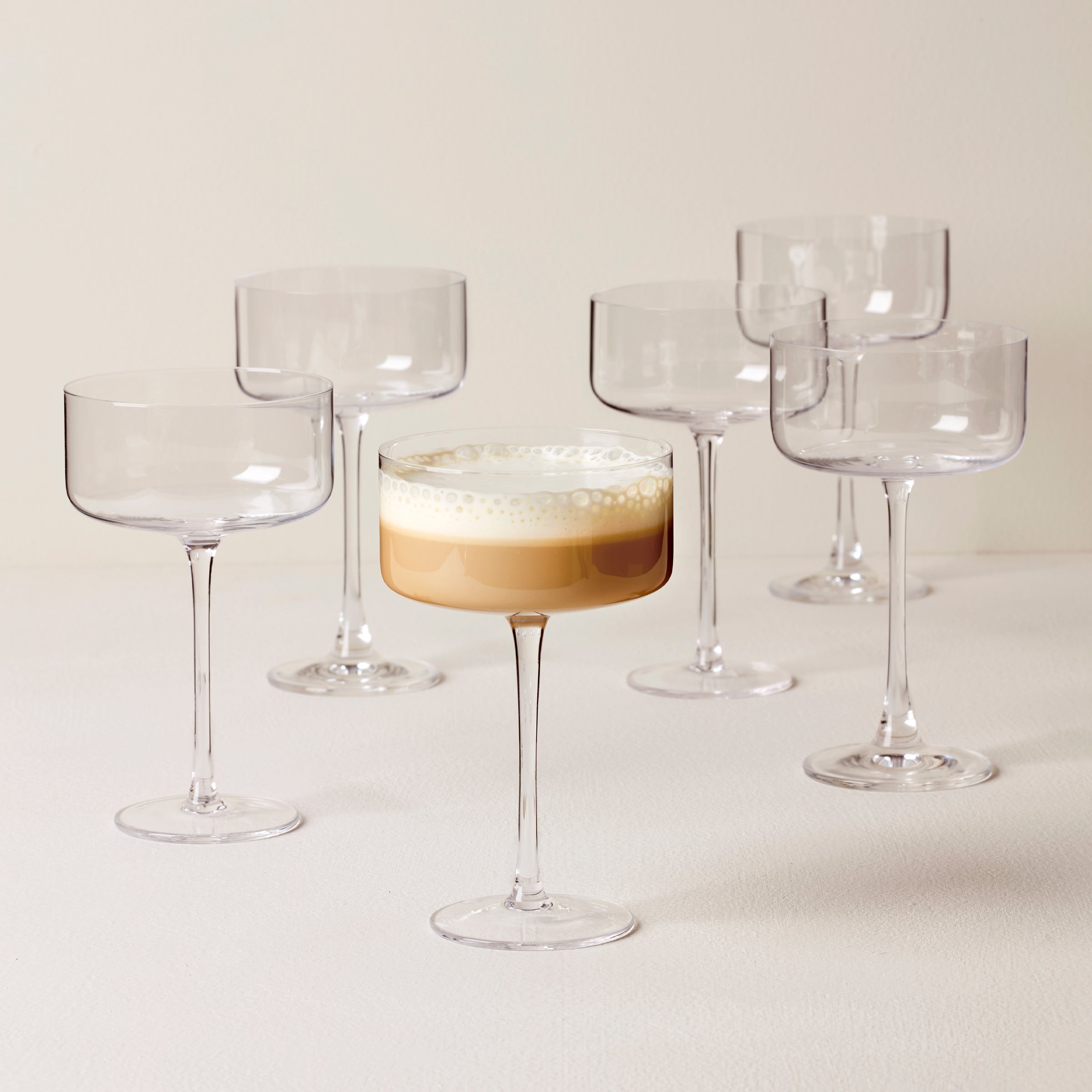 Straight Coupe Glasses Set of 6 for Cocktails | Tuscany Classics