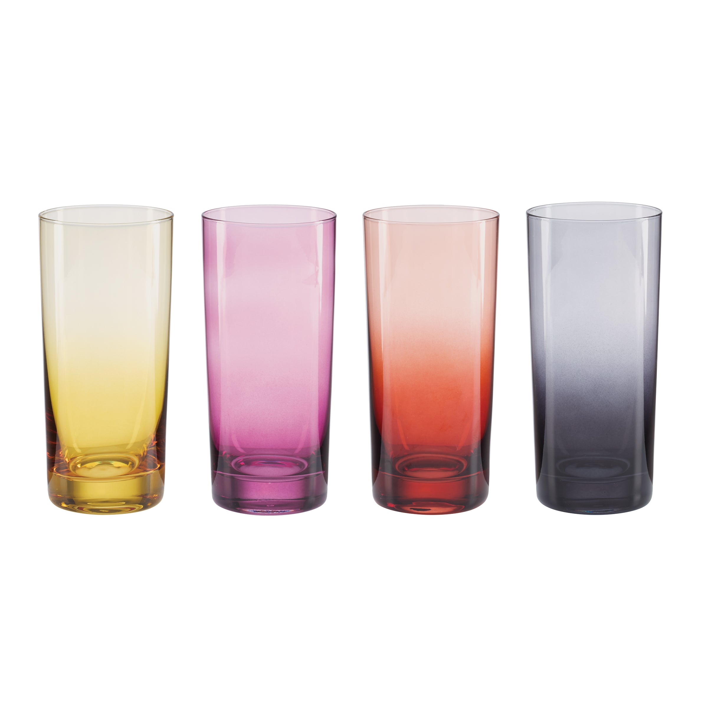 Ombre Highball Glasses Set of 4 for Cocktails & Brunch | Golden Hour