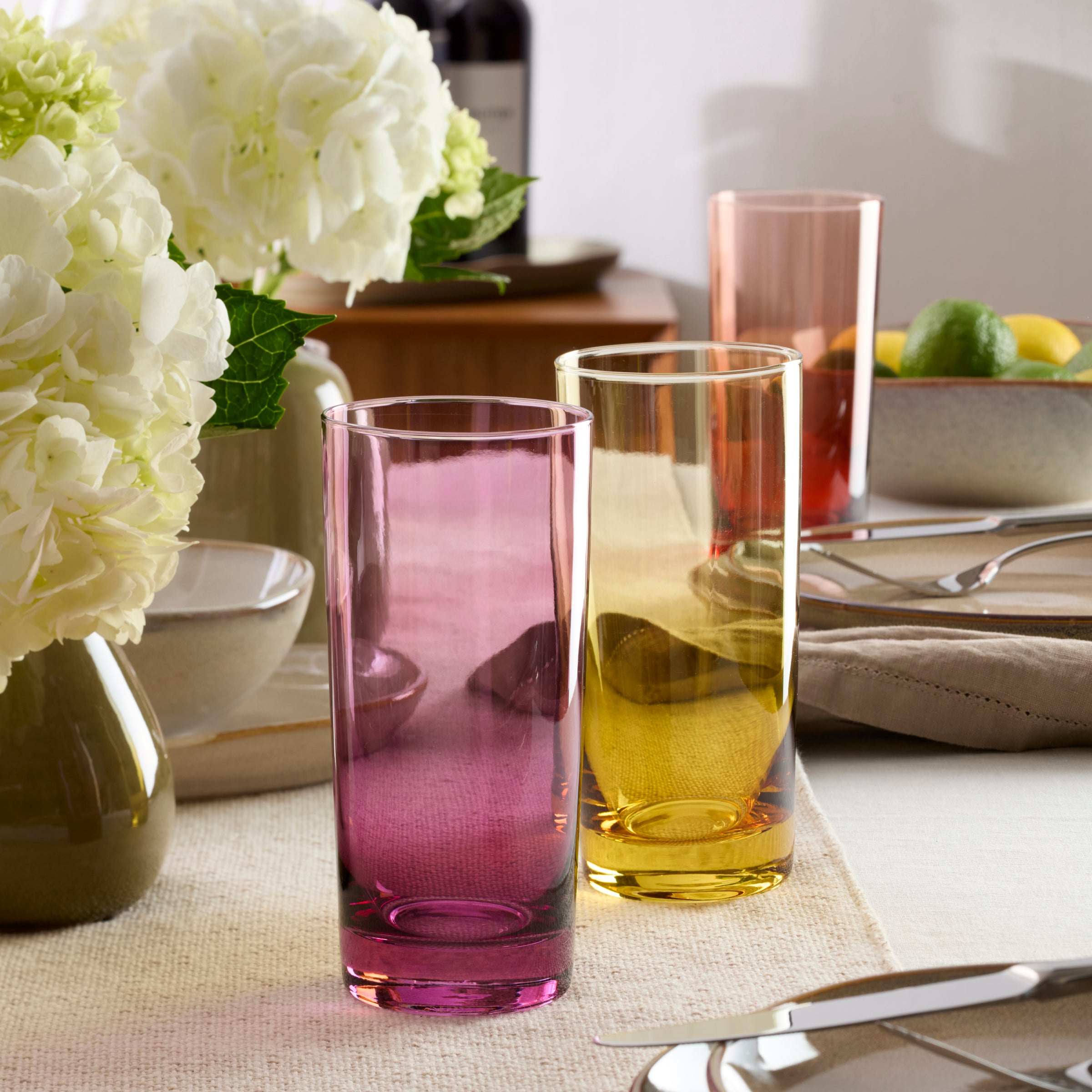 Ombre Highball Glasses Set of 4 for Cocktails & Brunch | Golden Hour