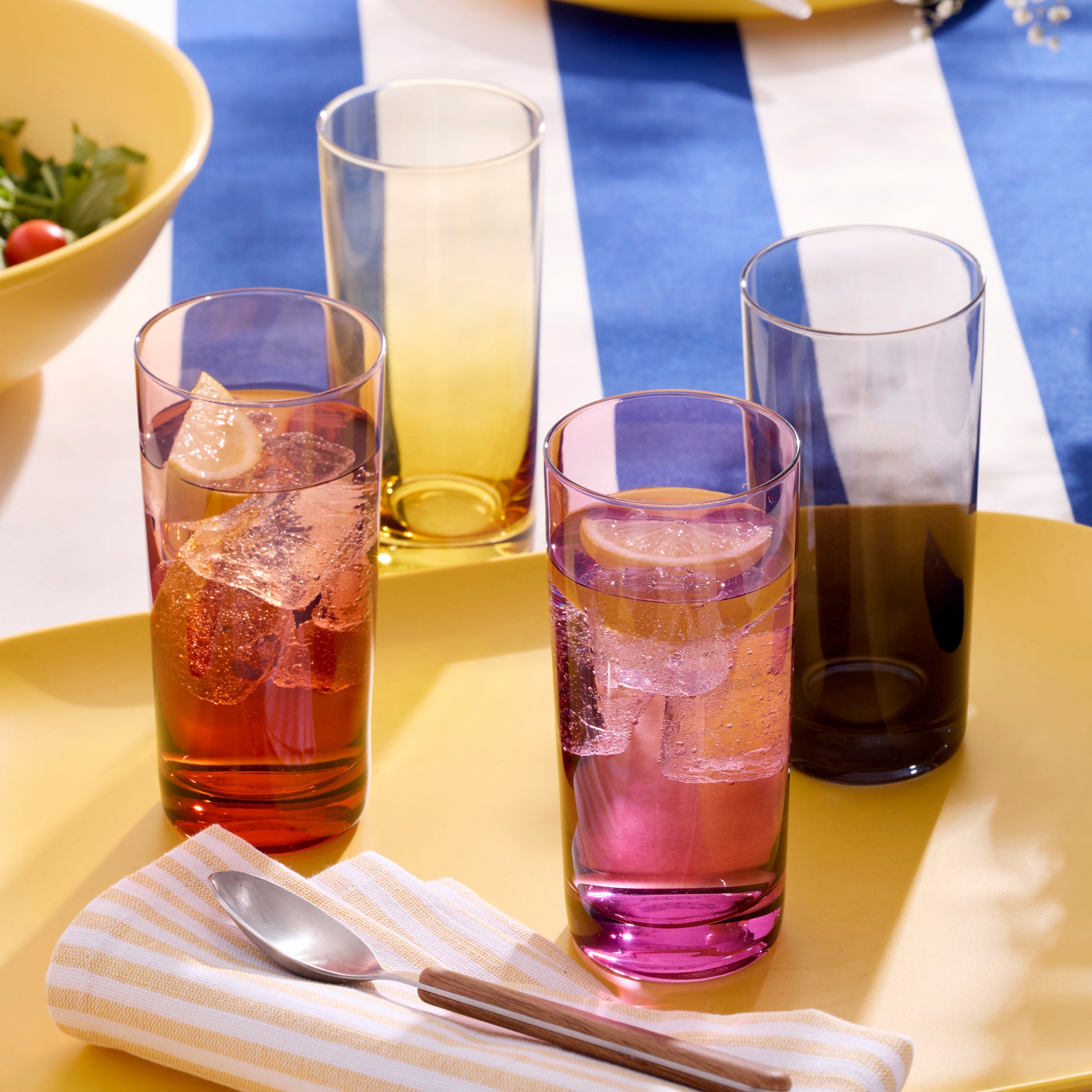 Ombre Highball Glasses Set of 4 for Cocktails & Brunch | Golden Hour