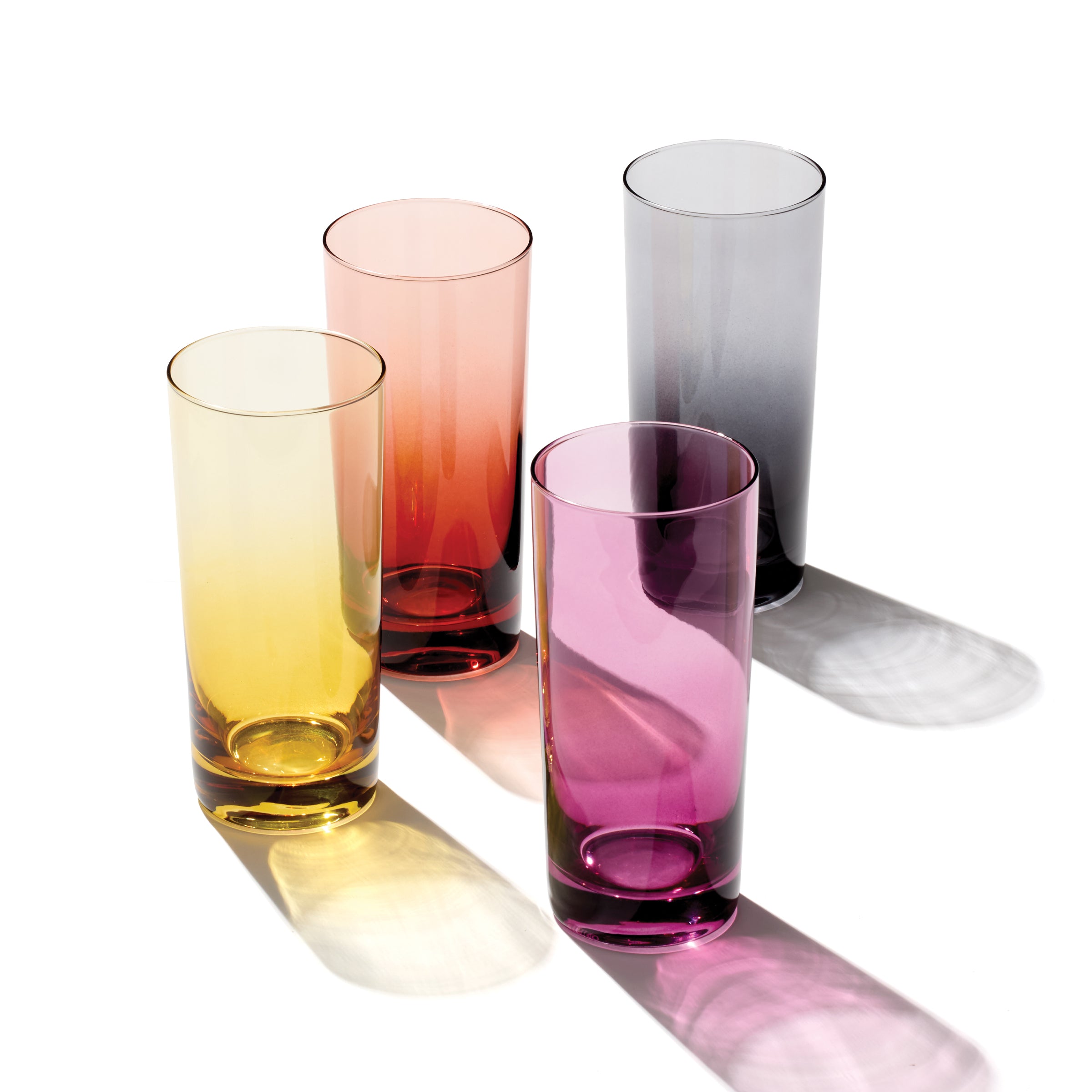 Ombre Highball Glasses Set of 4 for Cocktails & Brunch | Golden Hour