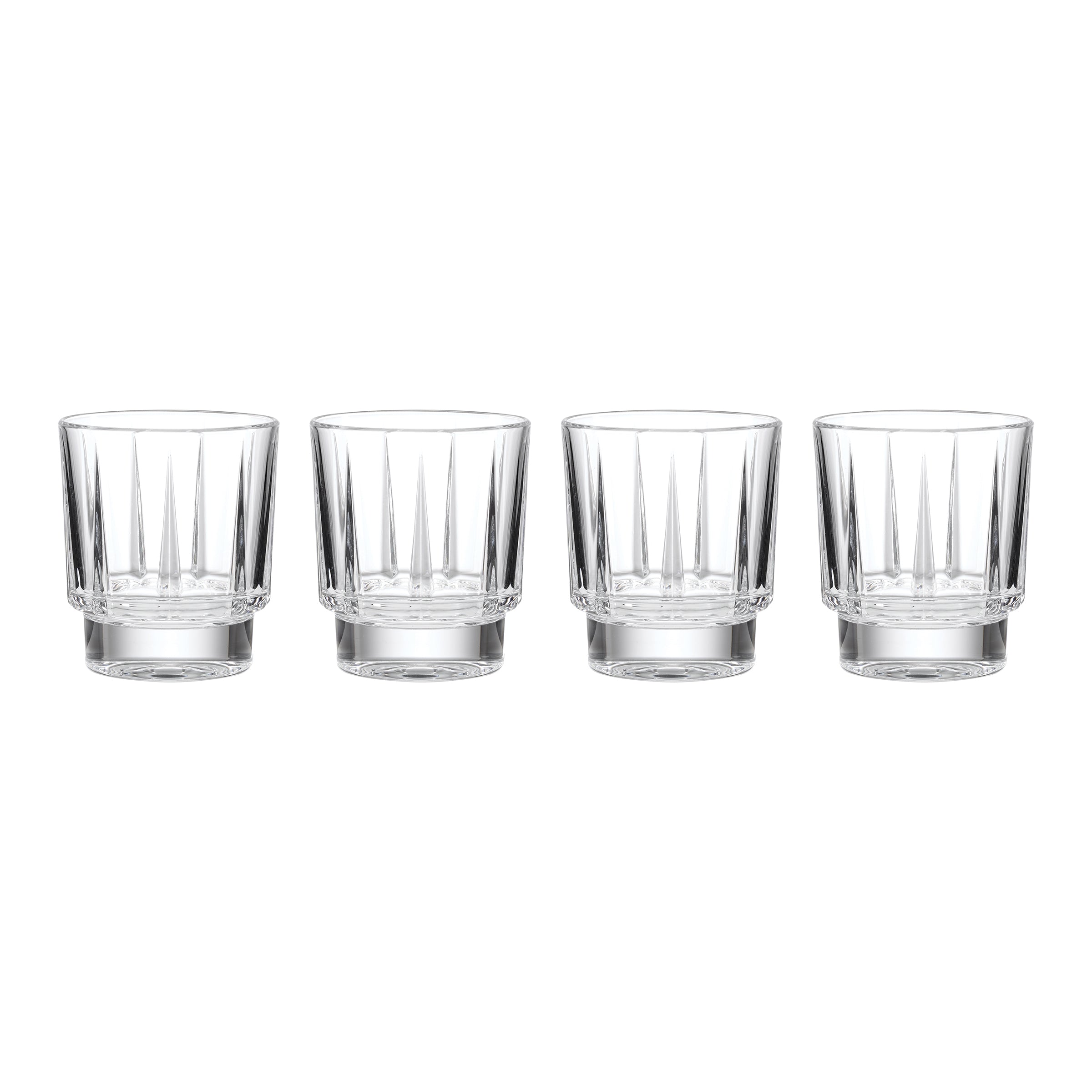 Double Old Fashioned Glasses Set of 4 - Crystal Cut Design | Estate Barware