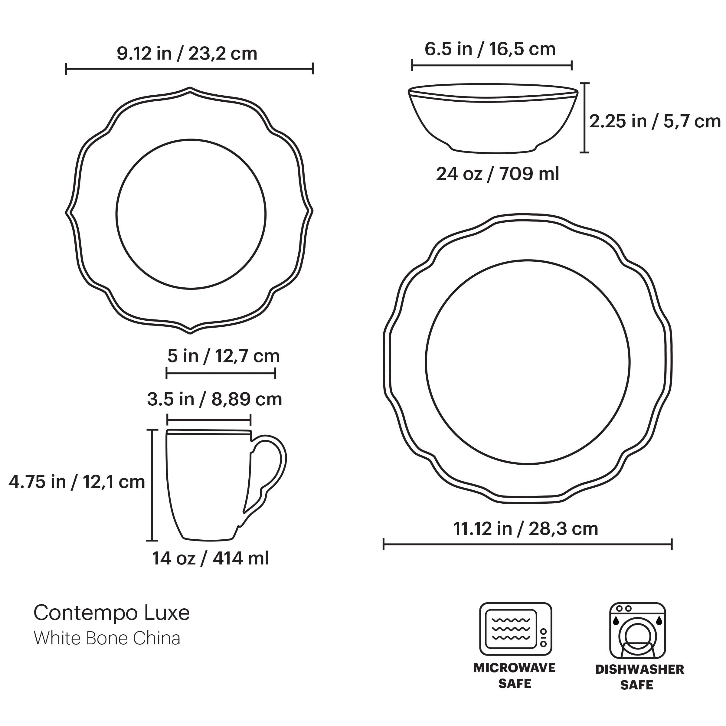 Microwave-Safe Gold Trim Accent Plate | Contempo Luxe