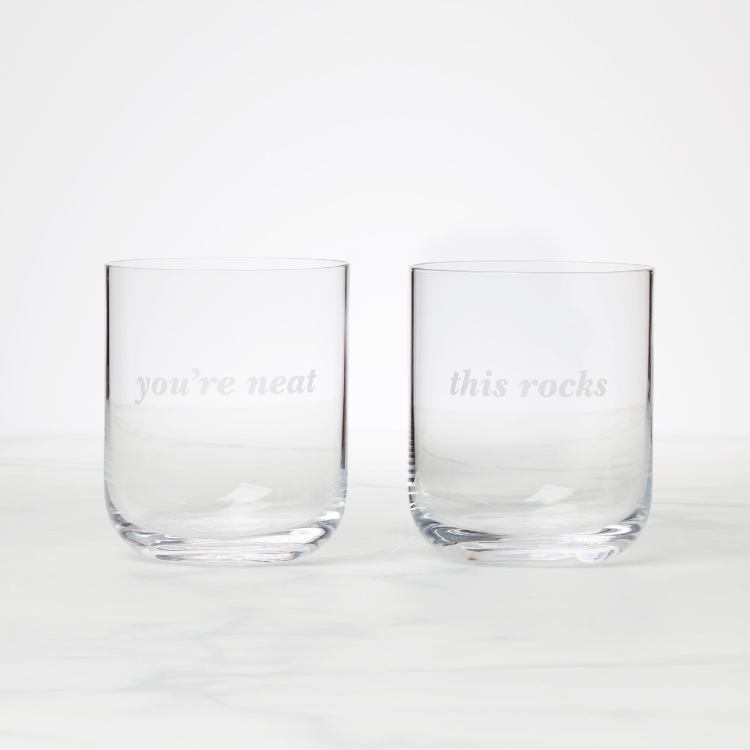 Double Old Fashioned Glasses Set for Cocktails | This Rocks & You're Neat