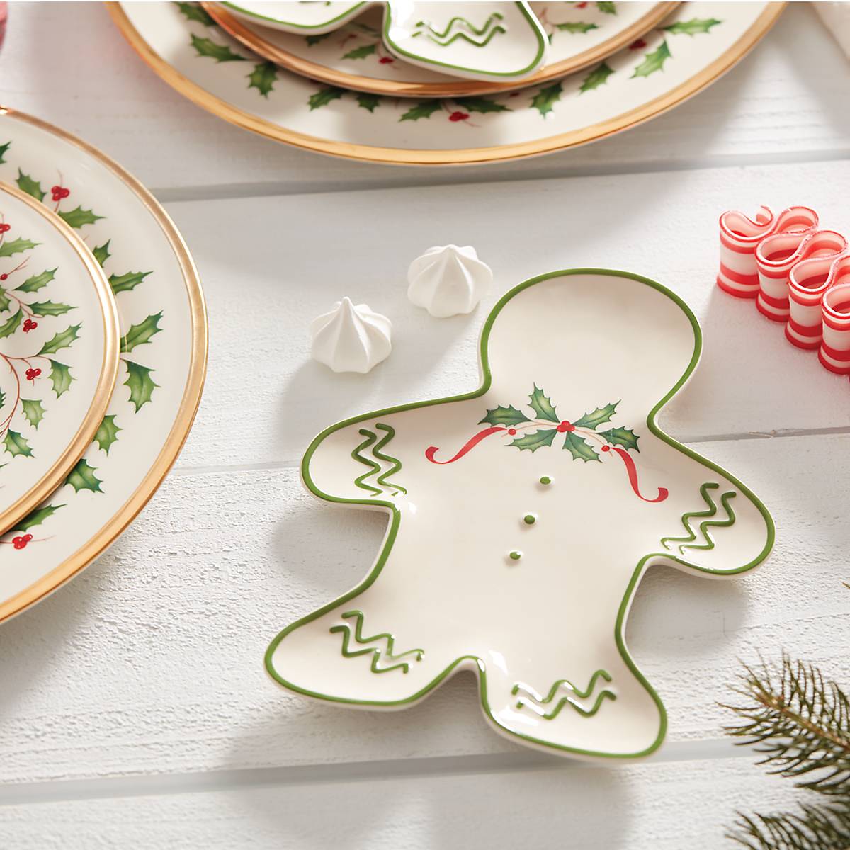 Holiday Gingerbread Accent Plate for Candy & Snacks | Whimsical Table Decor