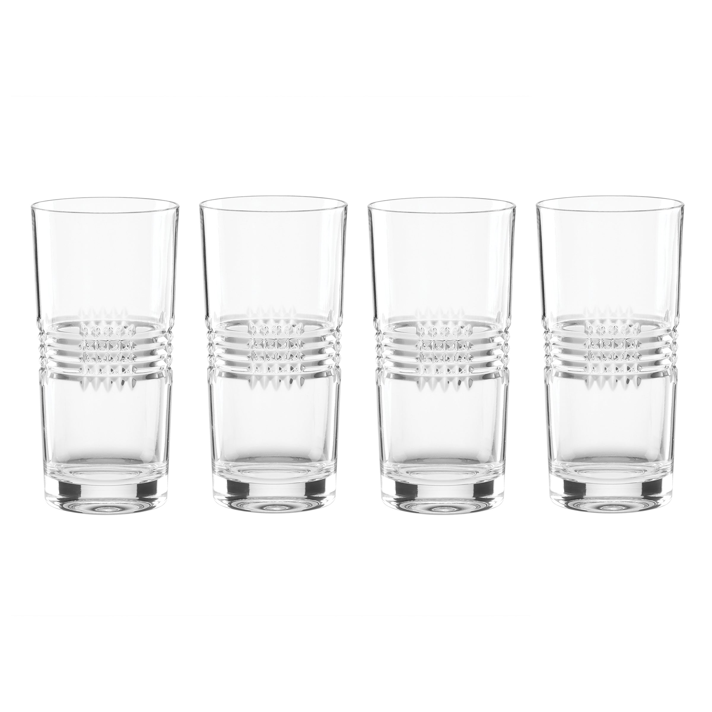 Elegant Crystal Highball Glasses Set of 4 | Sloane Artisanal Design