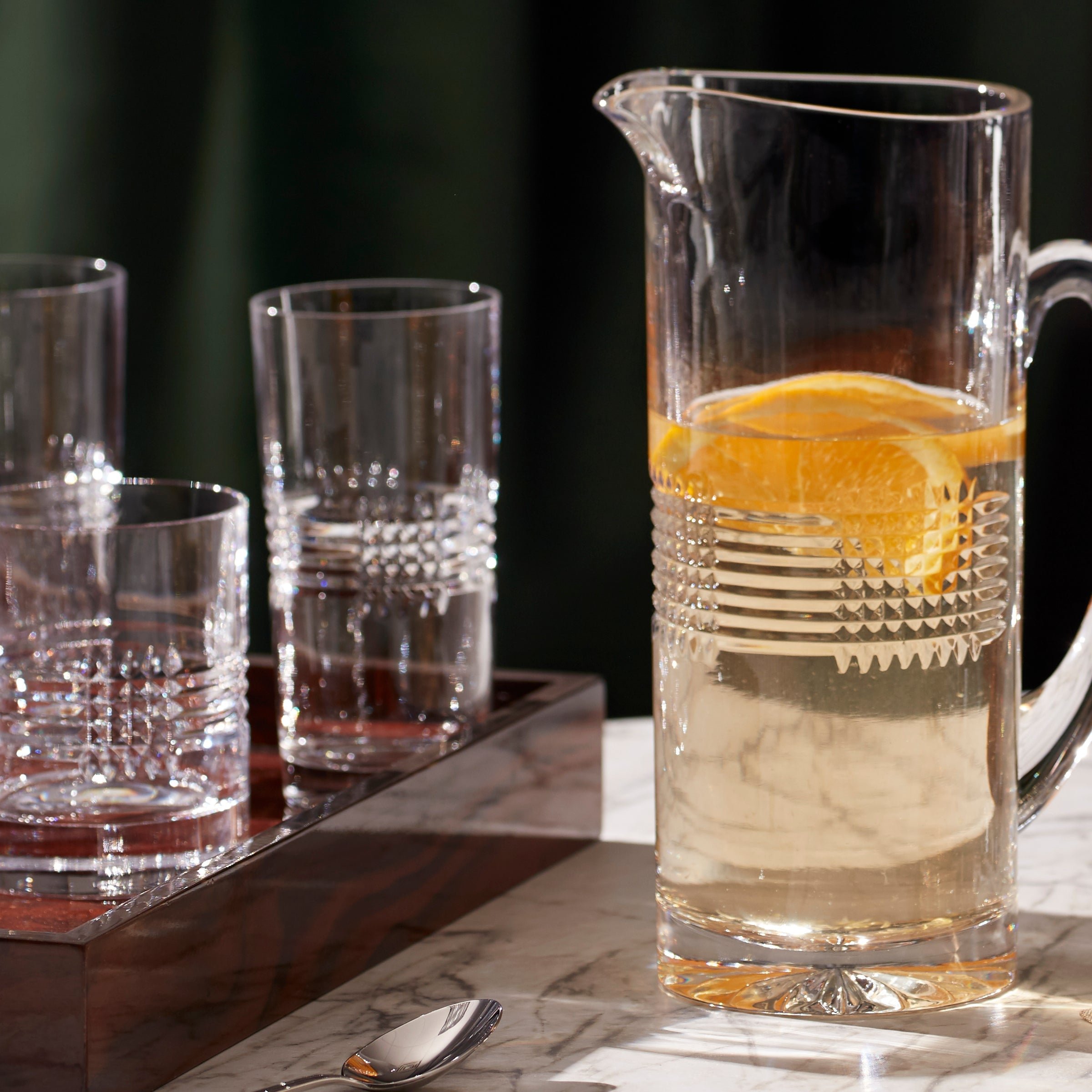 Elegant Crystal Highball Glasses Set of 4 | Sloane Artisanal Design