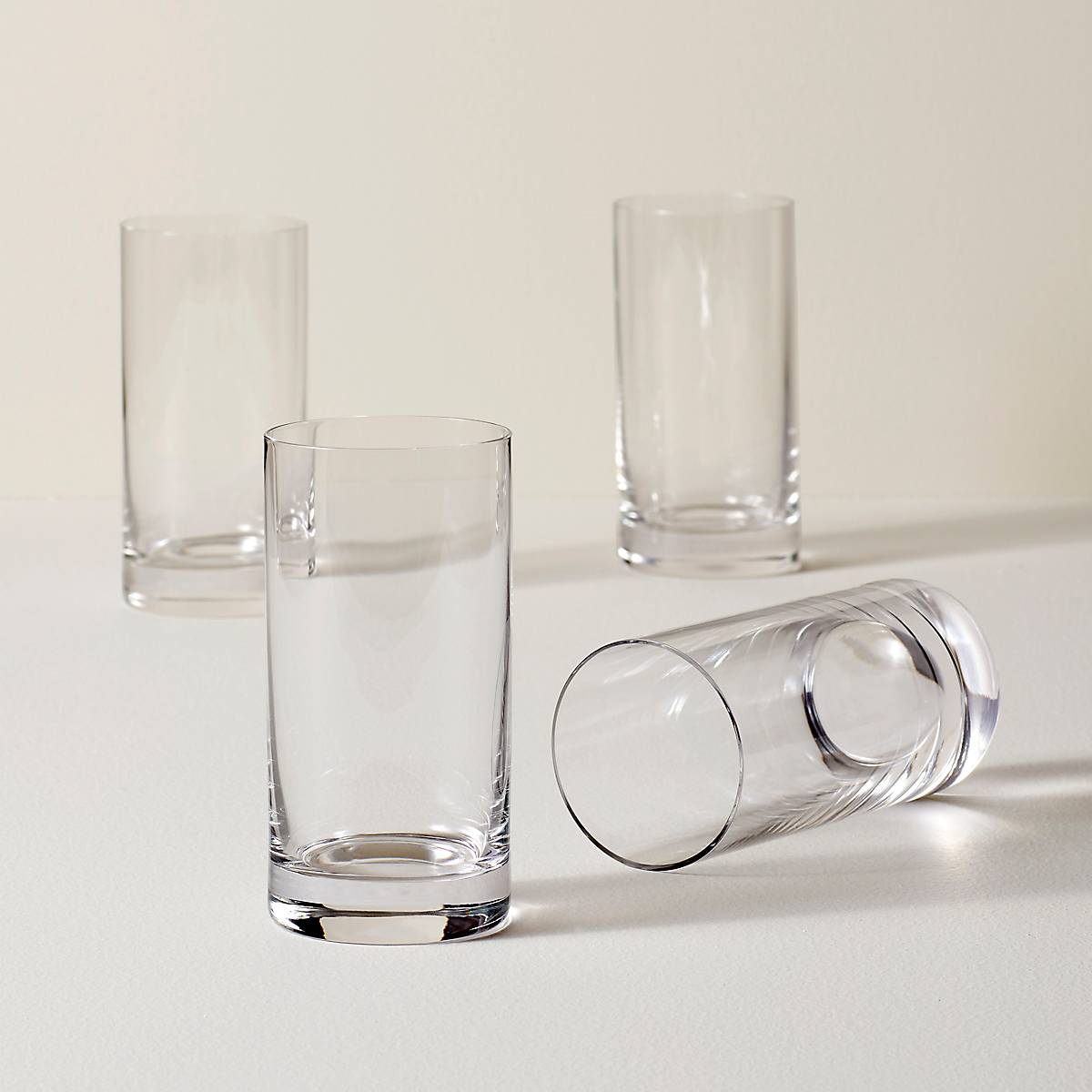 Highball Glasses Set of 4 - Break-Resistant & Dishwasher Safe | Tuscany Classics