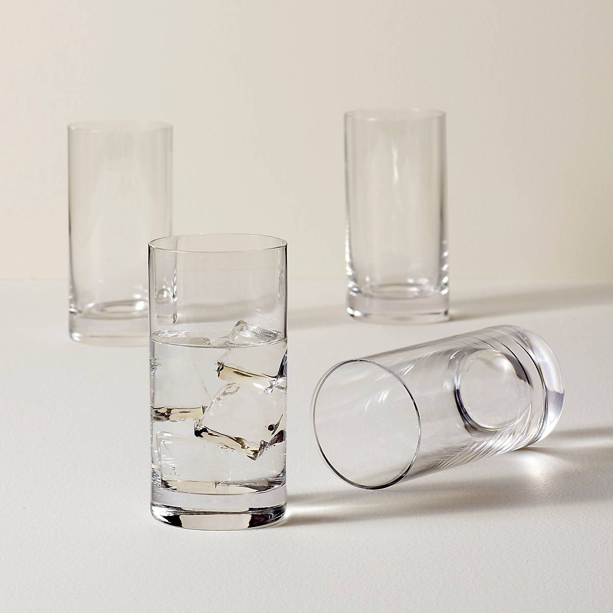 Highball Glasses Set of 4 - Break-Resistant & Dishwasher Safe | Tuscany Classics