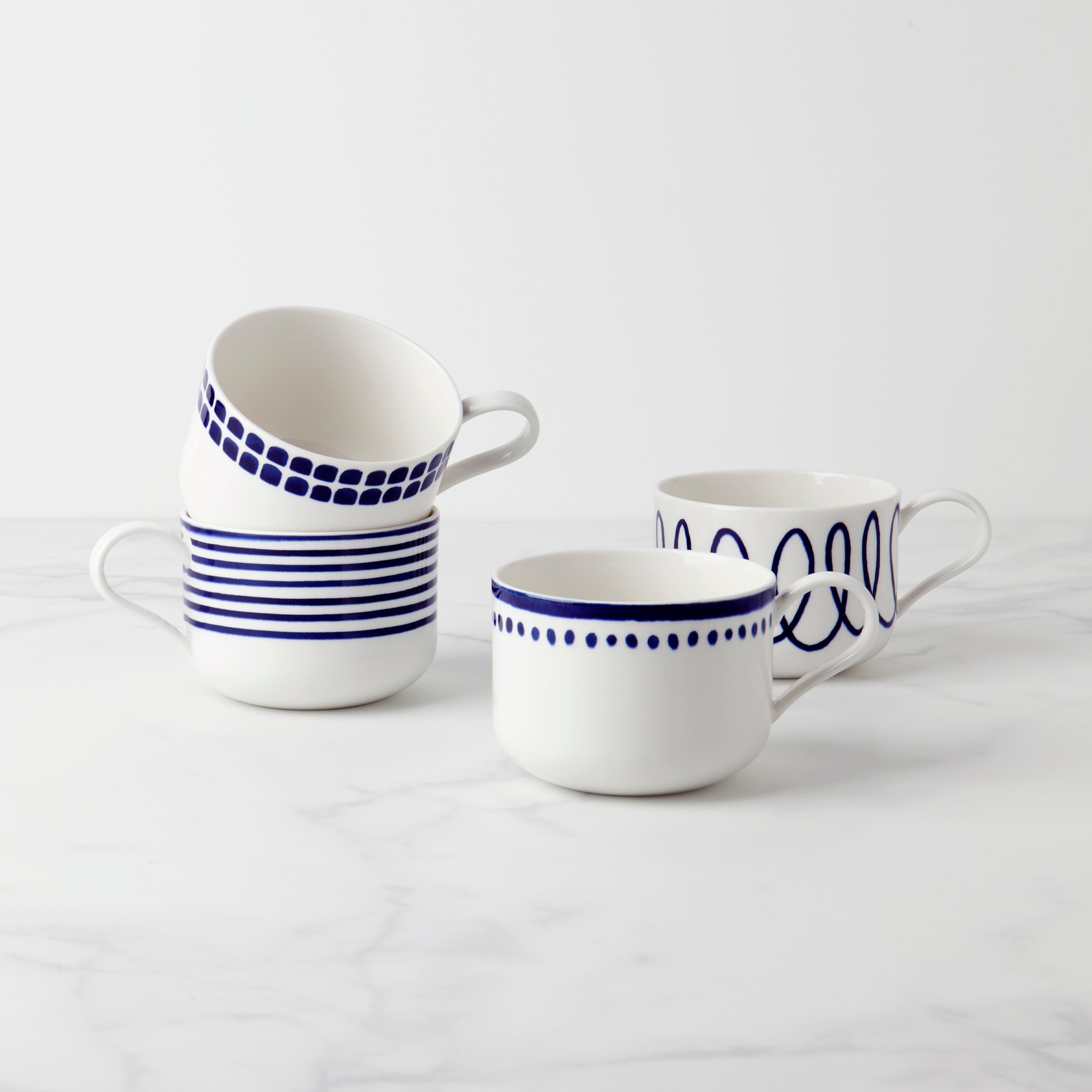 Stylish Ceramic Mugs - Set of 4 for Coffee & Tea | Charlotte Street