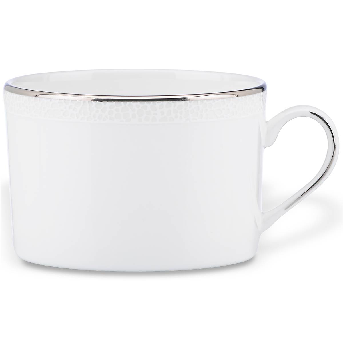 White Bone China Cup with Platinum Accents | Kate Spade Cypress Point