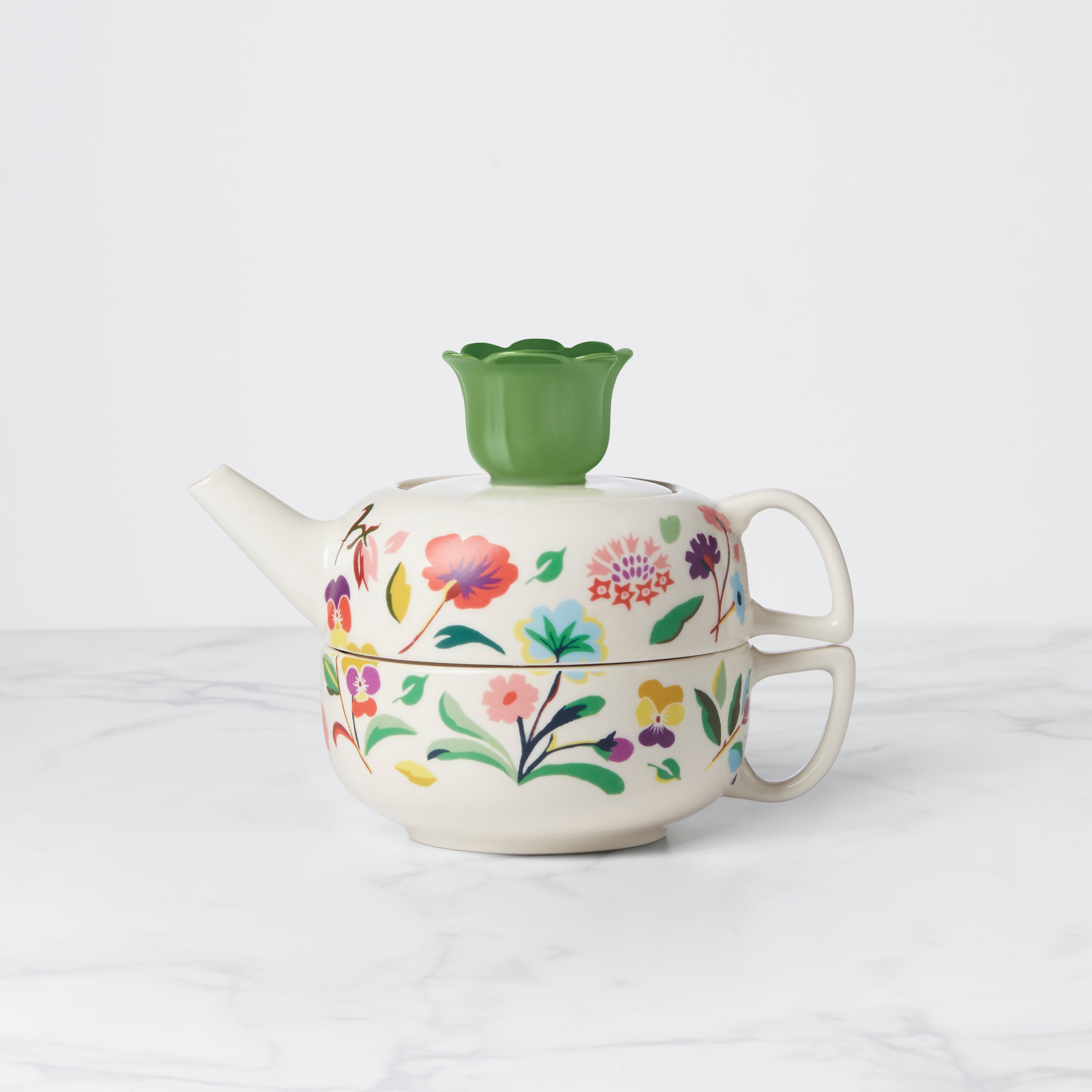 Floral Teapot for One | Elegant Garden Tea Set by Kate Spade