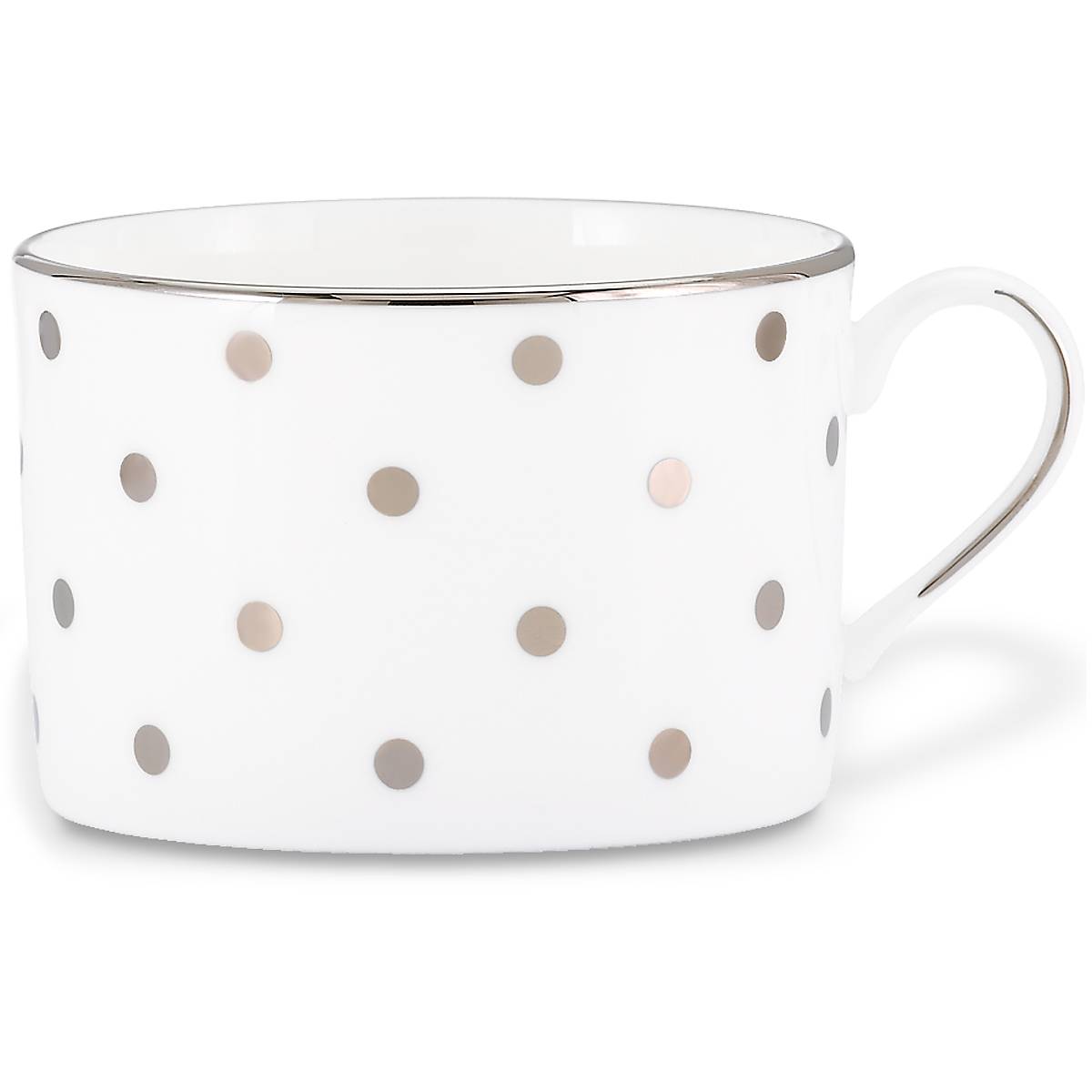 Polka Dot Bone China Cup with Platinum Accents | Larabee Road