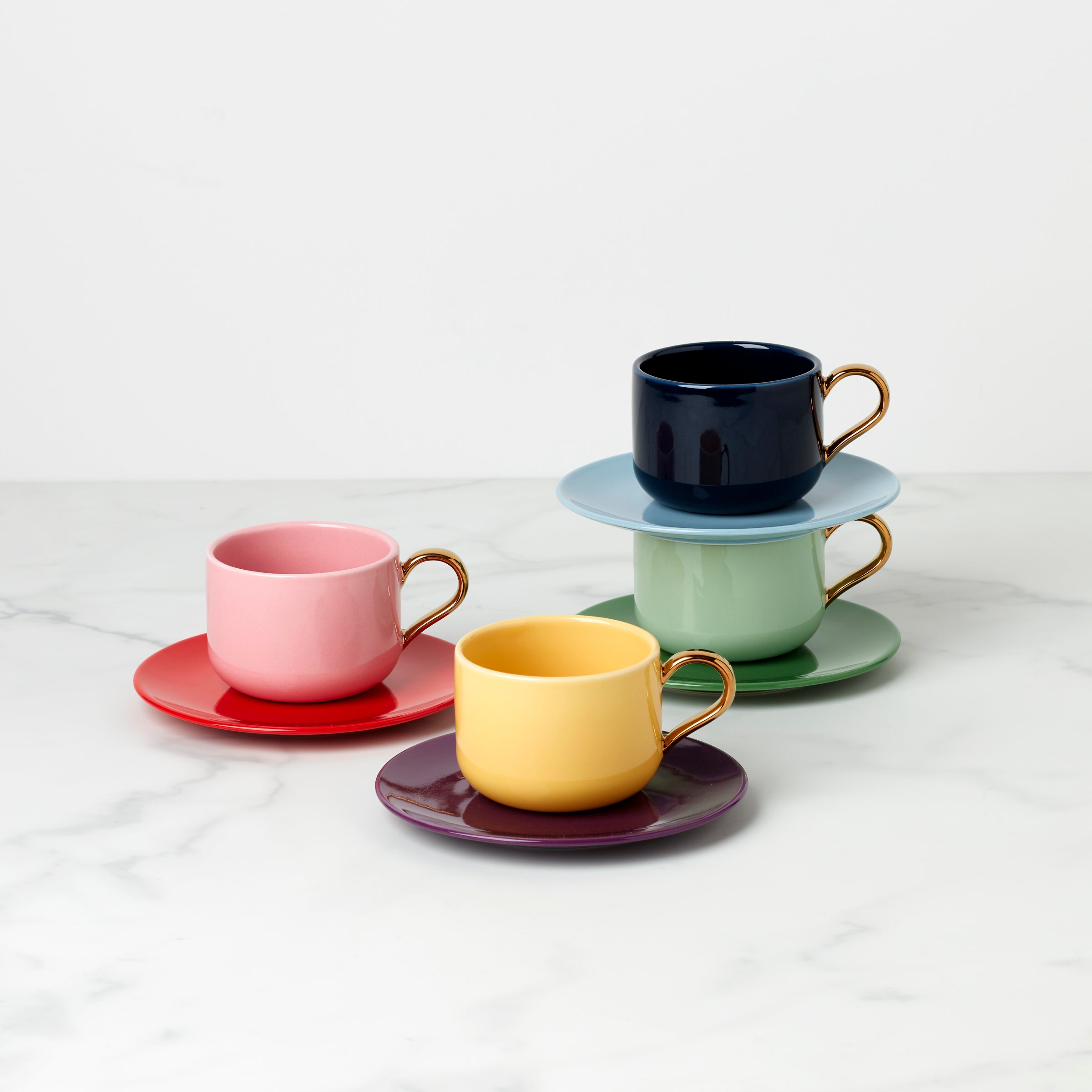 Colorful 8-Piece Tea Cup & Saucer Set for Afternoon Tea | Kate Spade