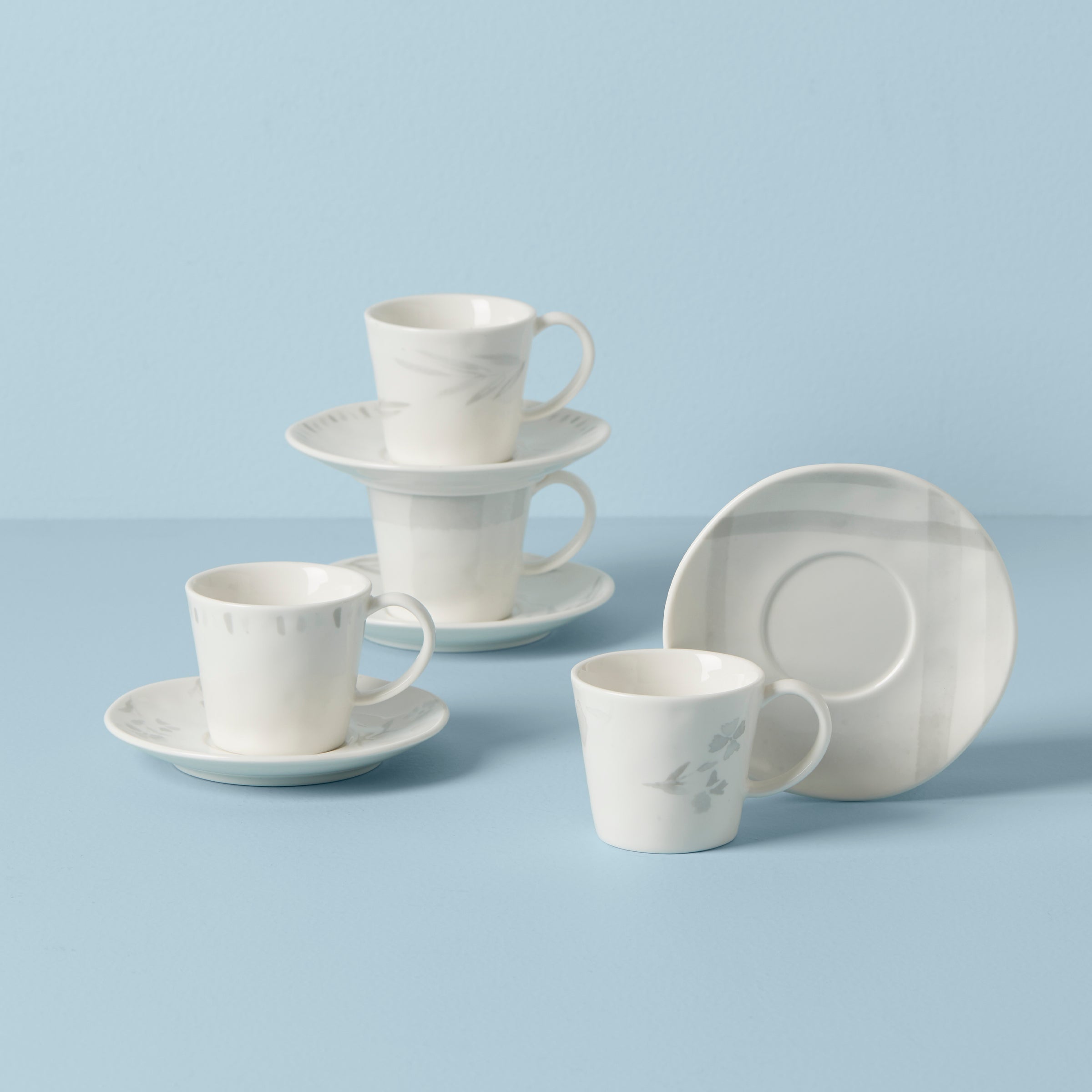 8-Piece Porcelain Espresso Cup & Saucer Set | Oyster Bay