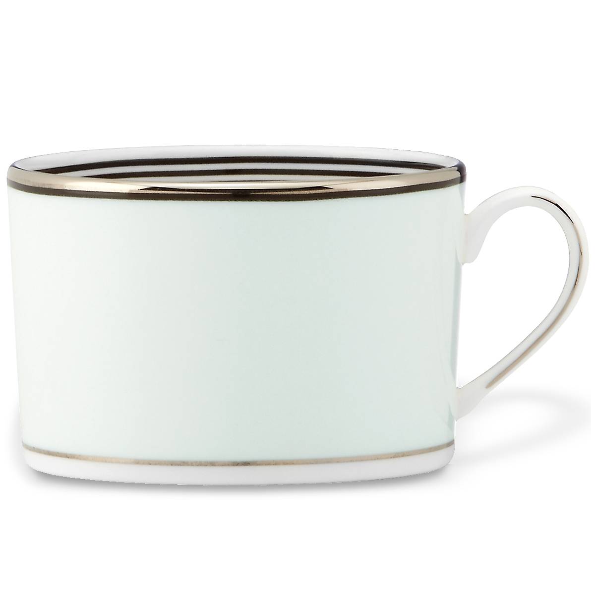 White Ceramic Porcelain Cup with Platinum Accents | Parker Place