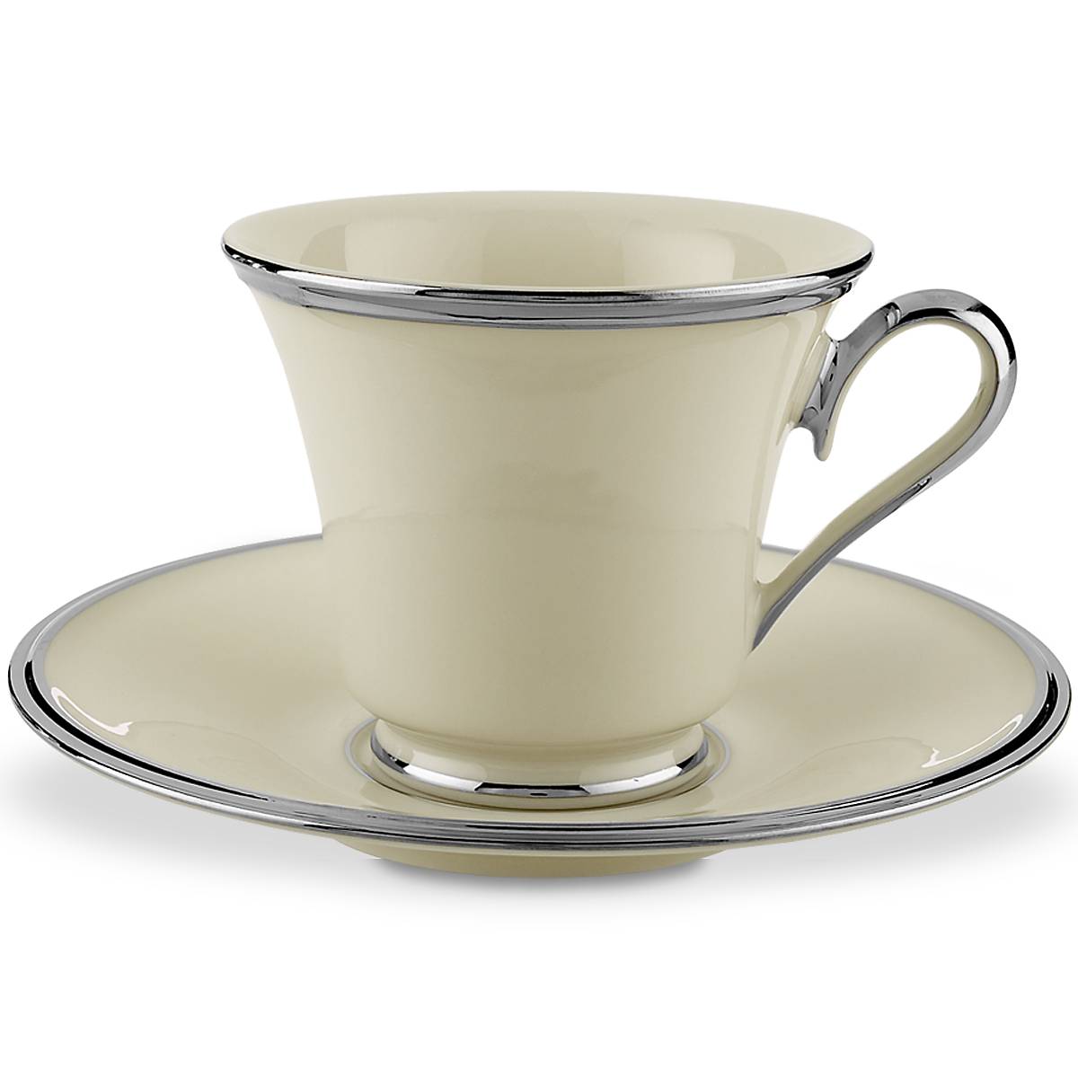 Platinum Trim Bone China Teacup | Solitaire Collection