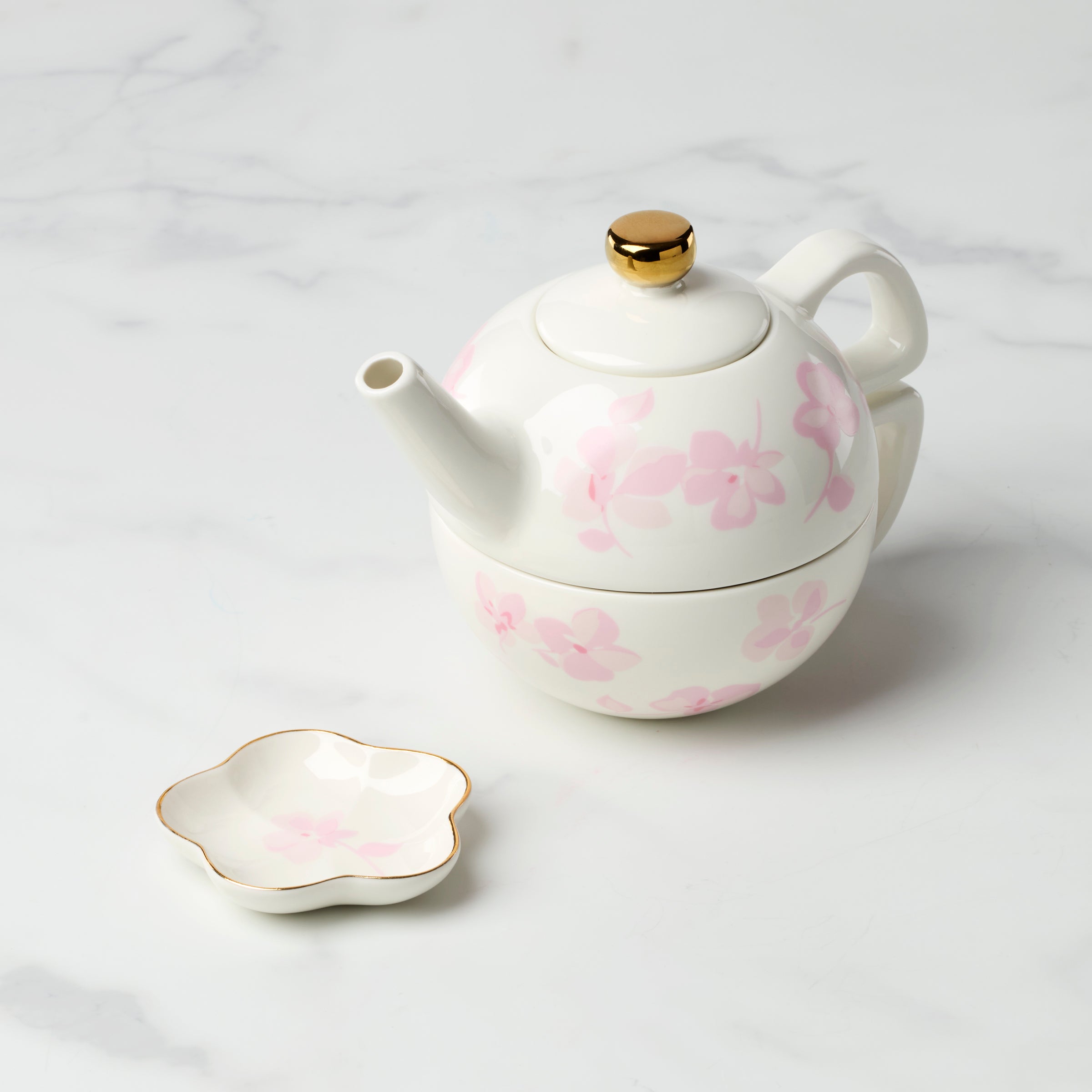 Spring Pansies Tea for One Set with Tea Bag Holder | Kate Spade
