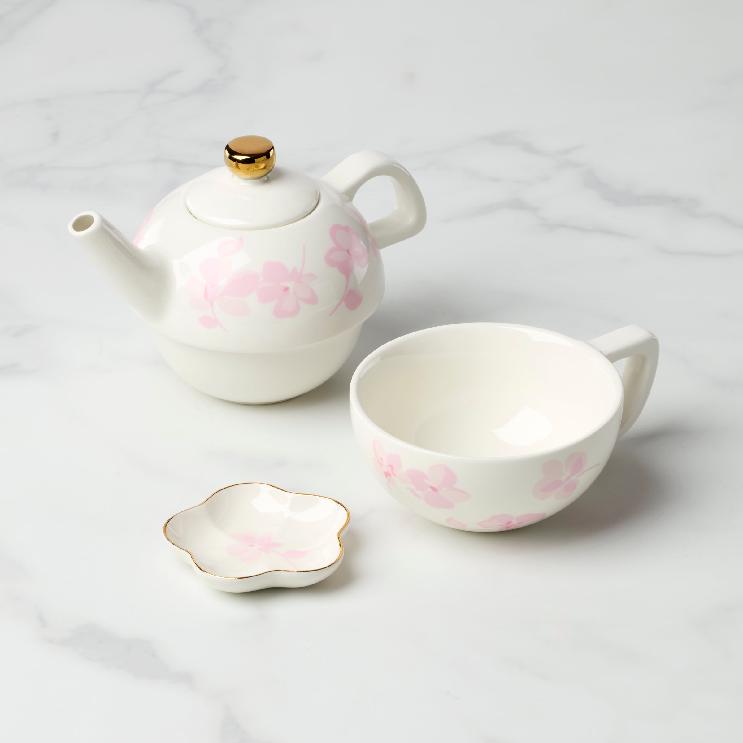 Spring Pansies Tea for One Set with Tea Bag Holder | Kate Spade