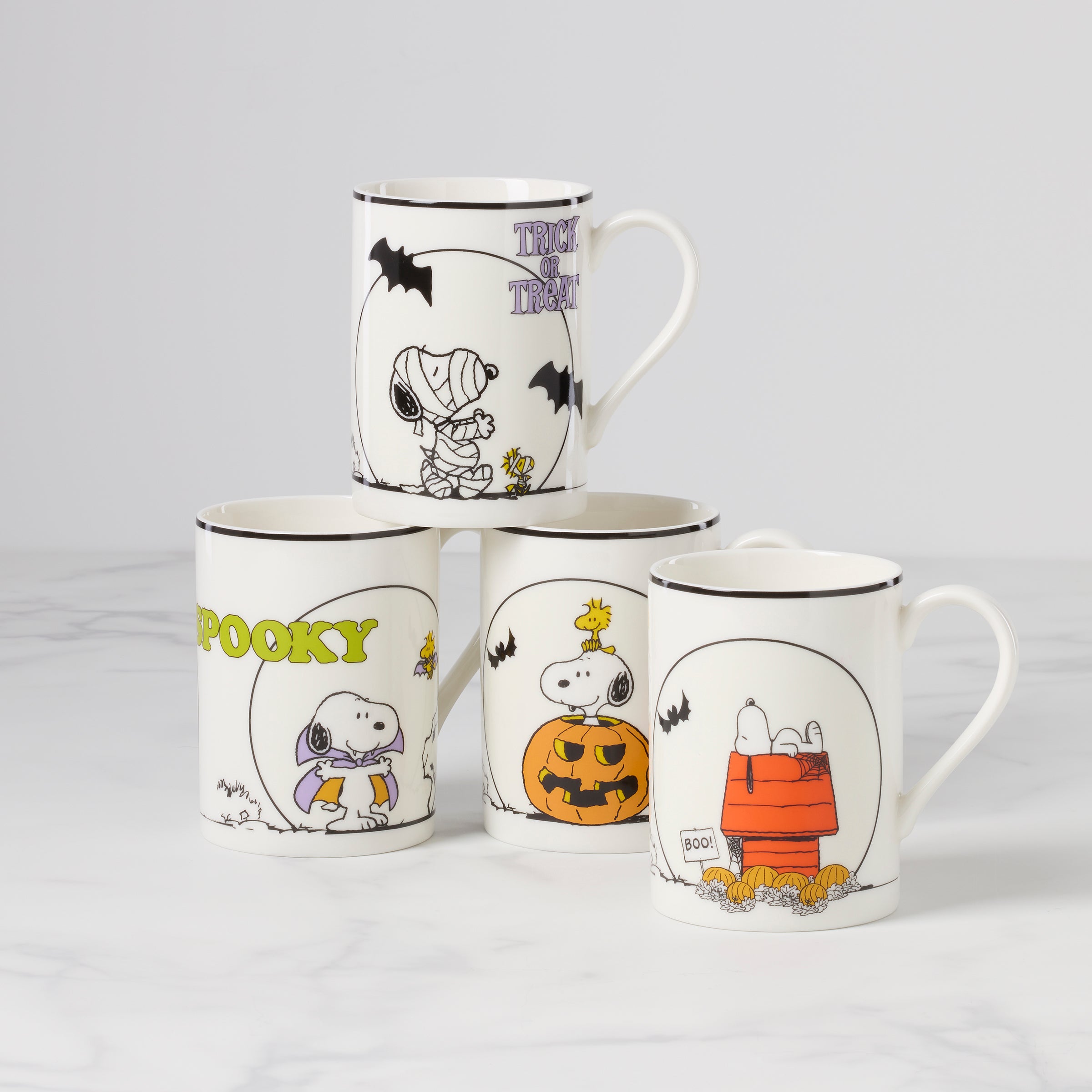 Halloween Pumpkin Mugs Set of 4 - Great Pumpkin Collection