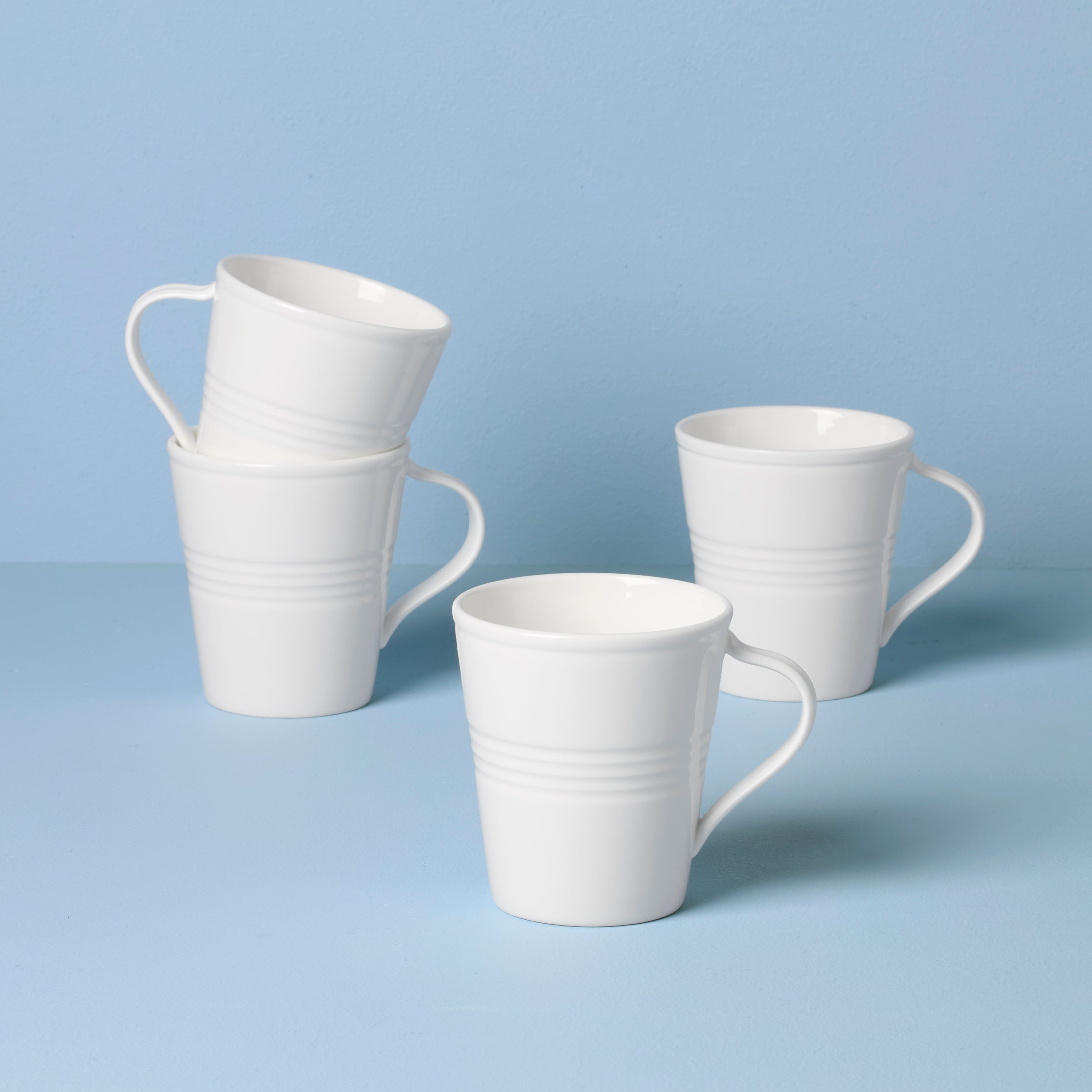 Porcelain Tin Can Alley Mugs - Set of 4 | Dishwasher & Microwave Safe