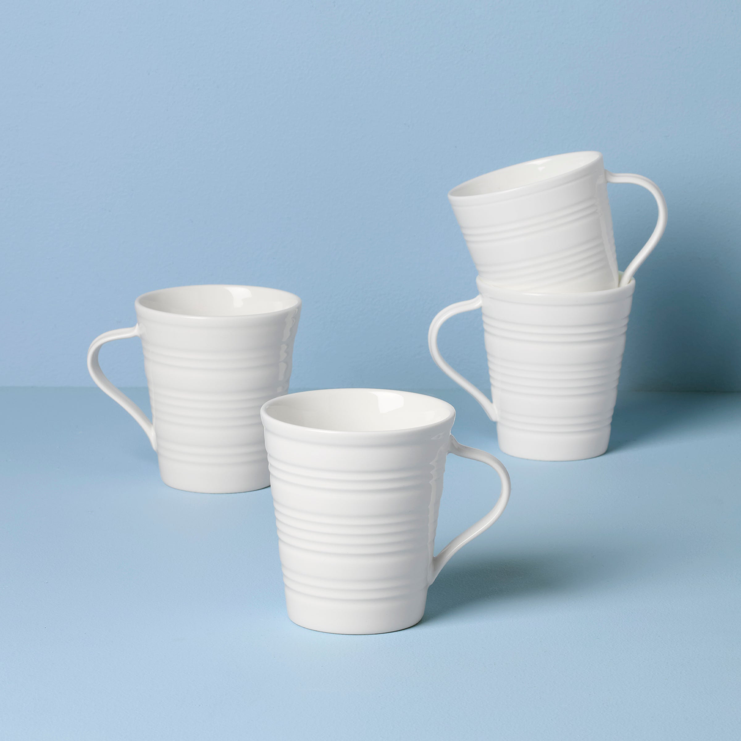 Porcelain Tin Can Alley Mugs - Set of 4 | Dishwasher & Microwave Safe