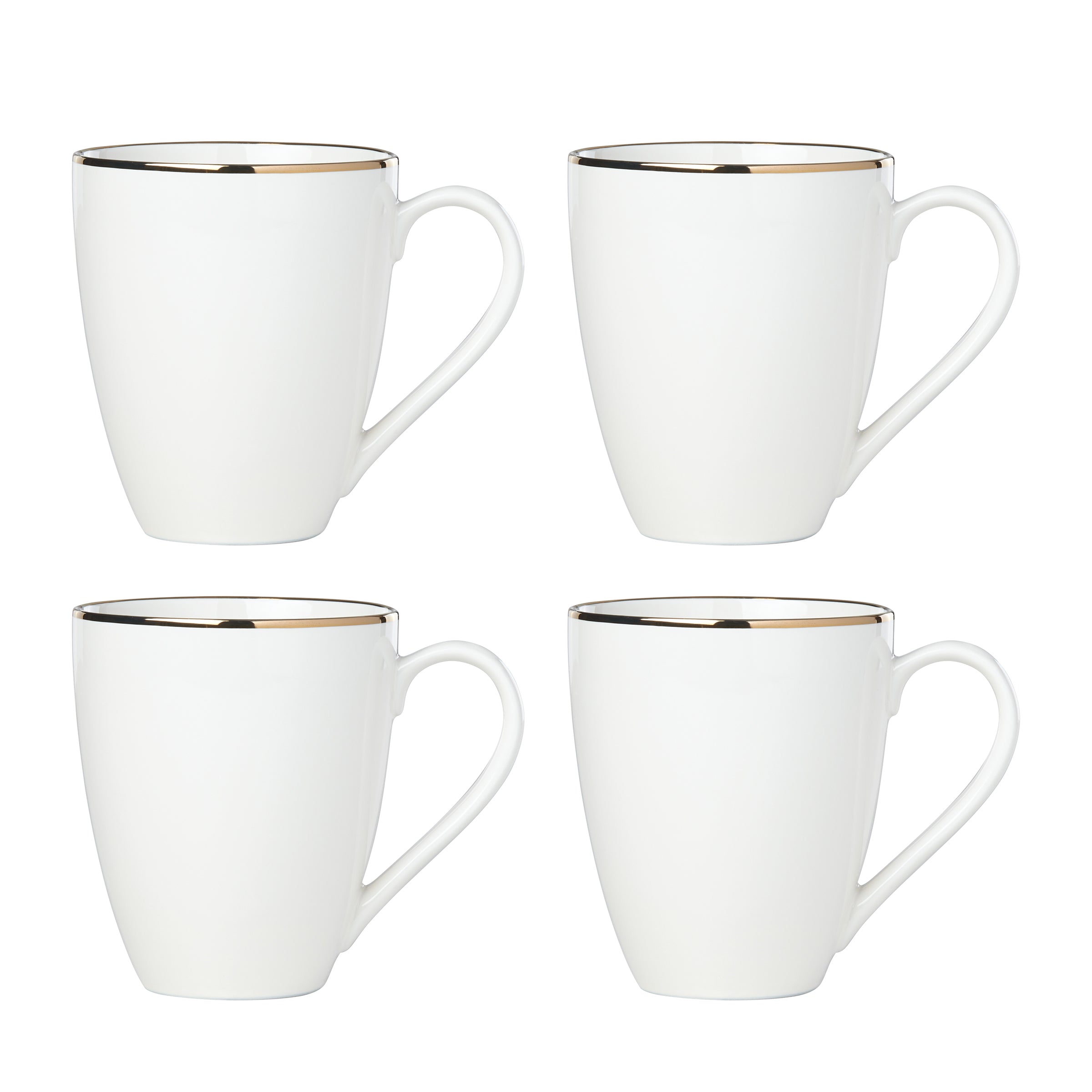 Ceramic Mugs Set of 4 with Gold Accents | Trianna Salaria