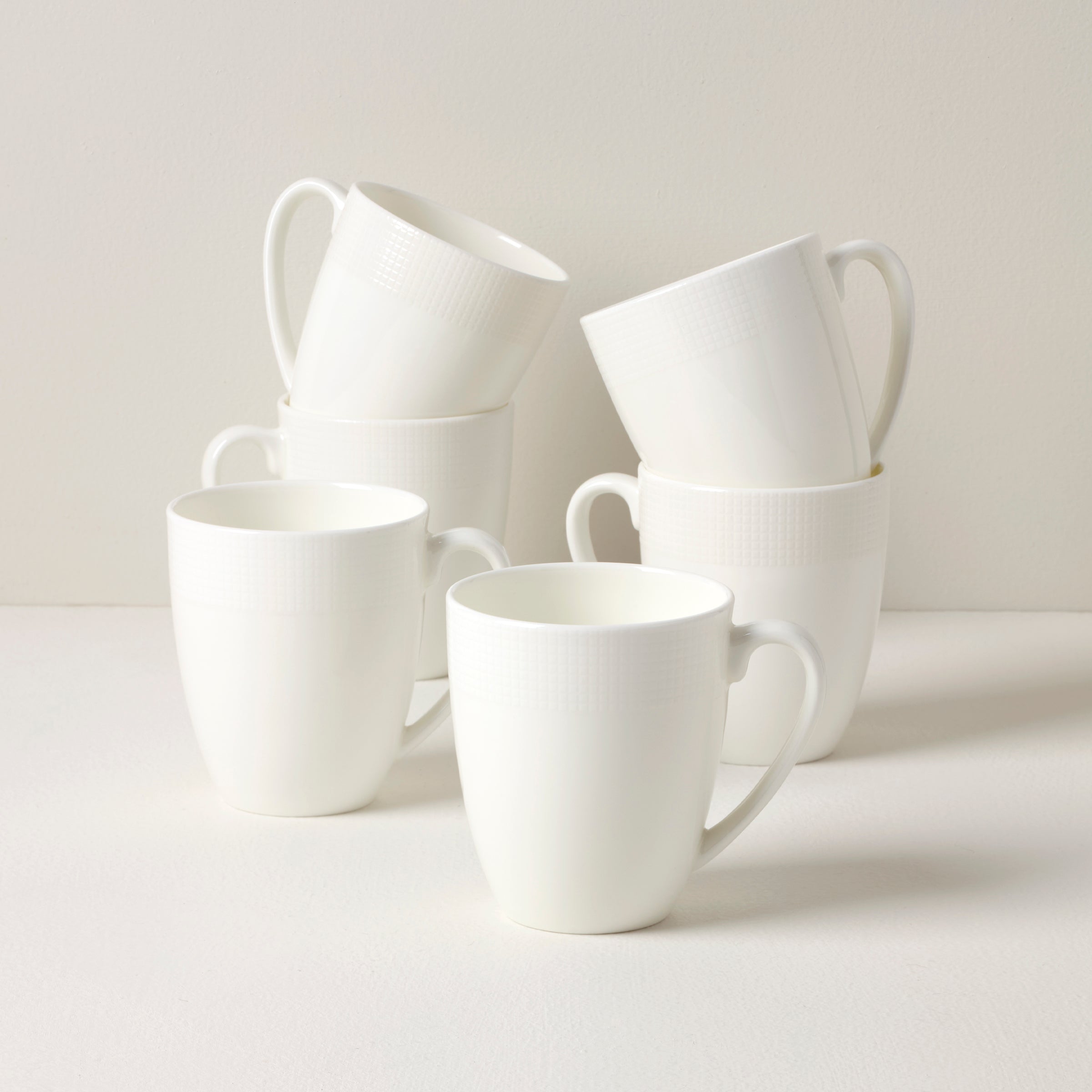 Classic White Ceramic Mugs - Set of 6 | Tuscany Classics