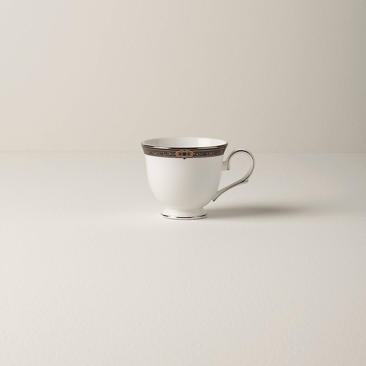 Vintage Jewel Teacup with Gold & Platinum Trim | Bone China