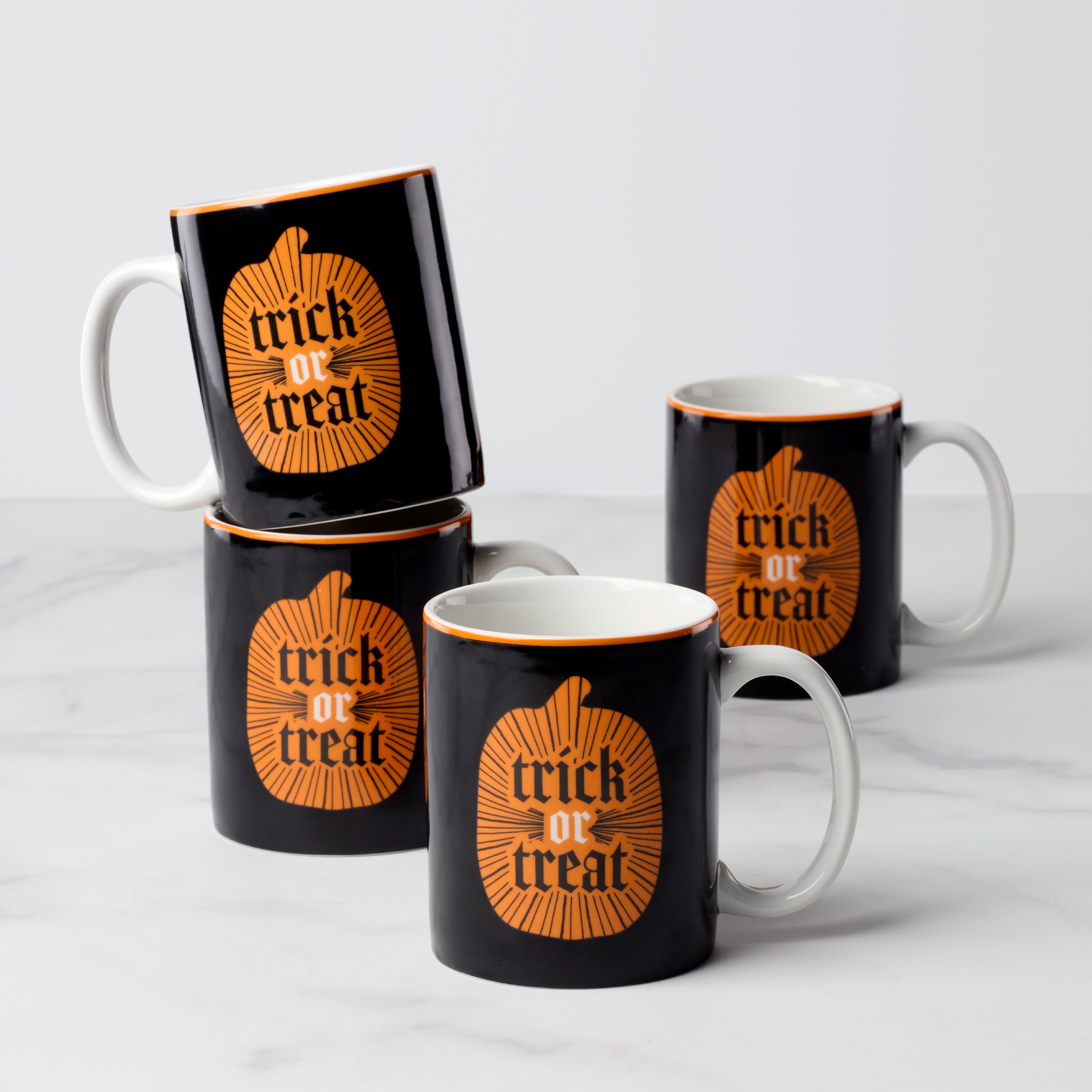 Halloween Mugs Set of 4 with Spooky Designs | Vintro