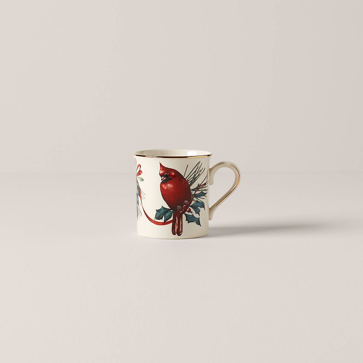 Winter Greetings Porcelain Mug with 24k Gold Accents | Holiday Tabletop