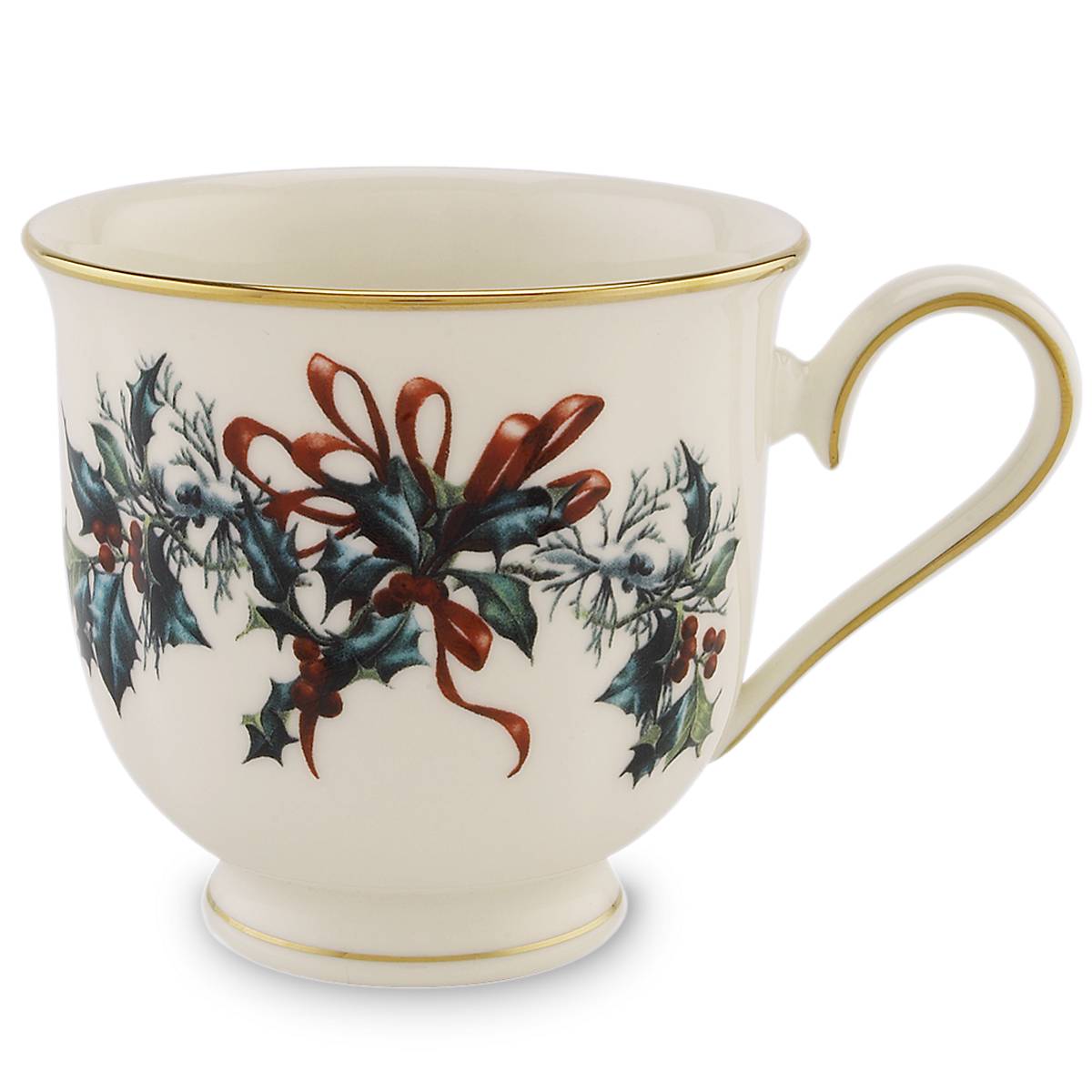 Winter Greetings Porcelain Teacup with Gold Accents | Lenox