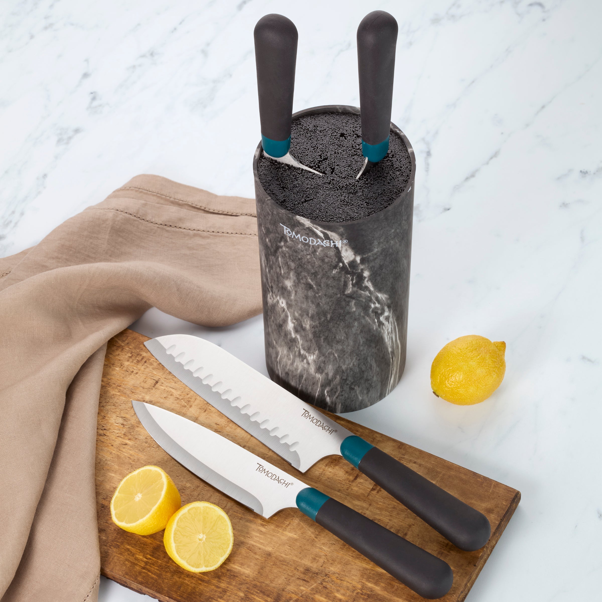 Black Marble 5-Piece Cutlery Set for Modern Kitchens | Keen