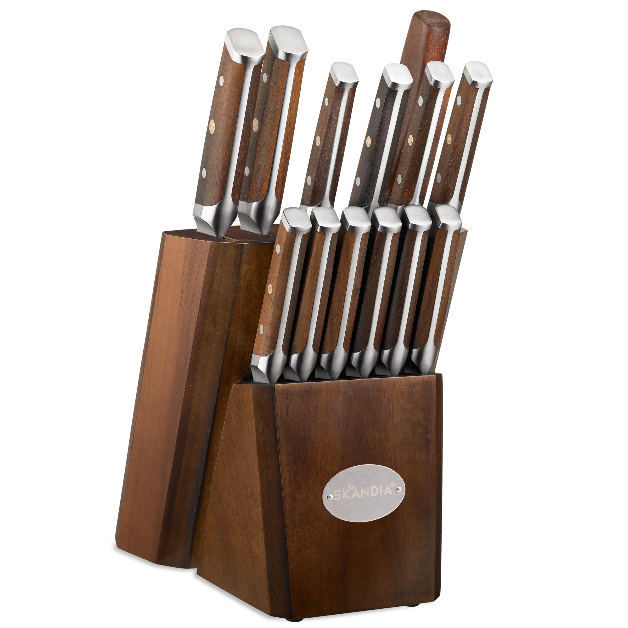 Acacia Wood Cutlery Block Set with German Stainless Steel Knives | Skandia Harley