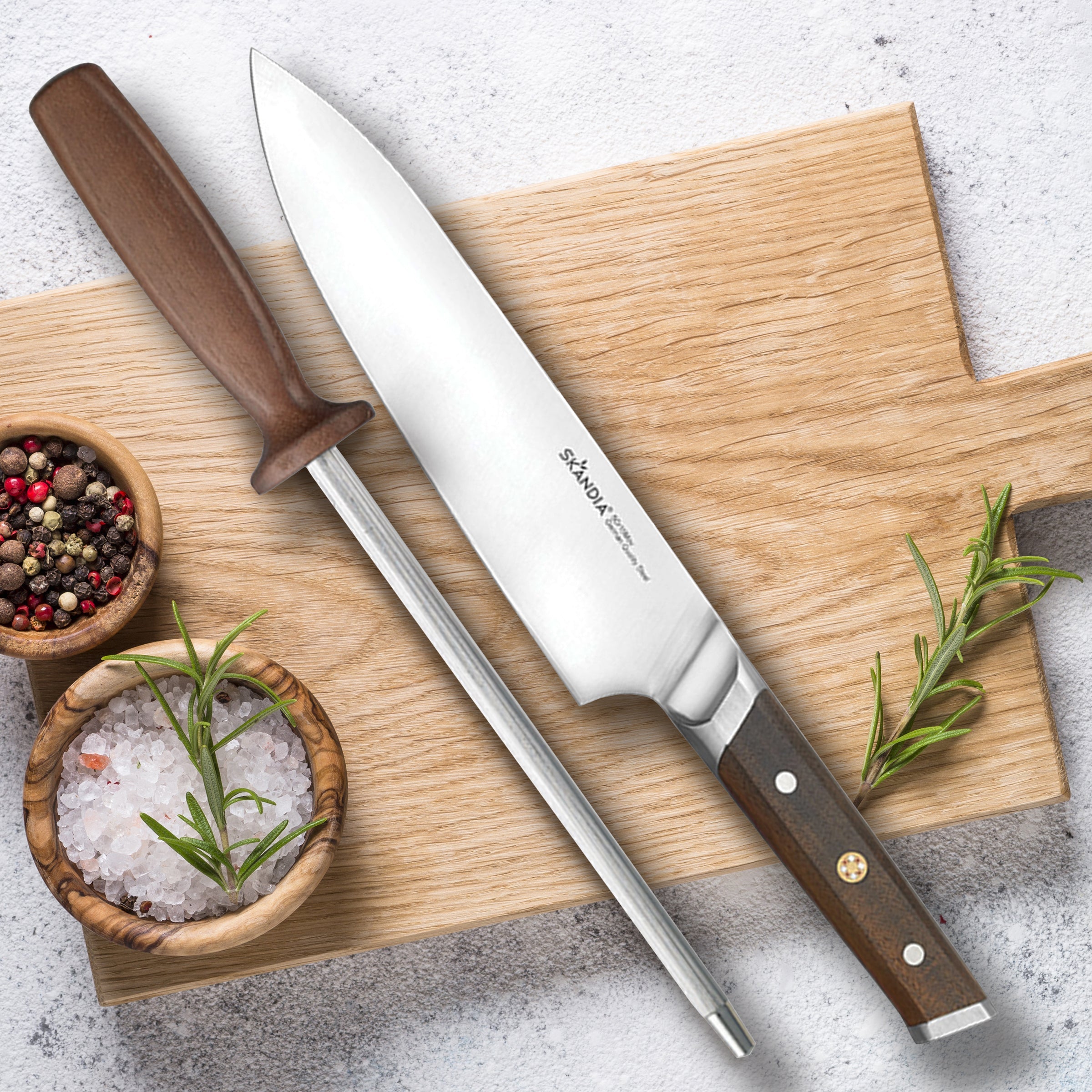 Acacia Wood Cutlery Block Set with German Stainless Steel Knives | Skandia Harley