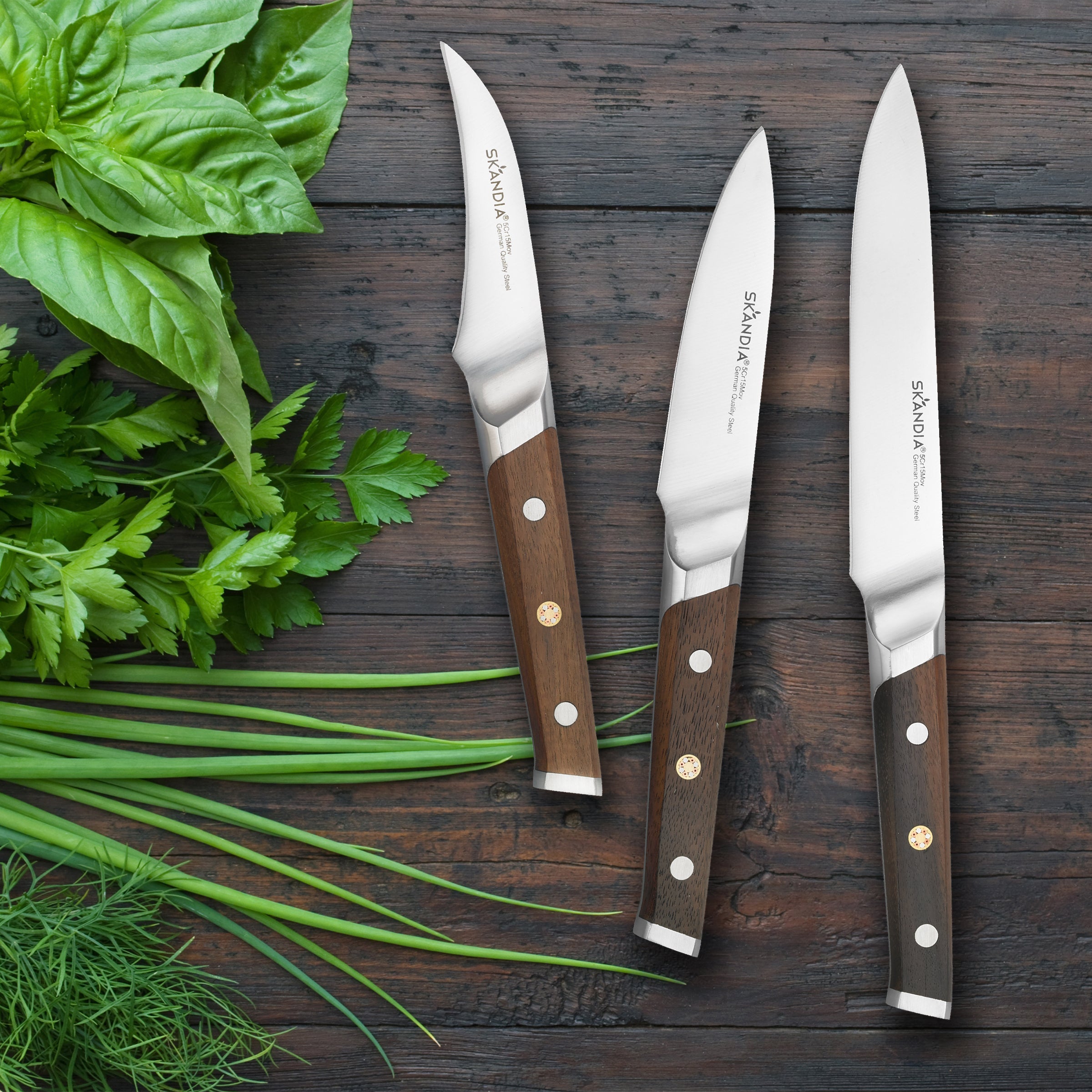 Acacia Wood Cutlery Block Set with German Stainless Steel Knives | Skandia Harley