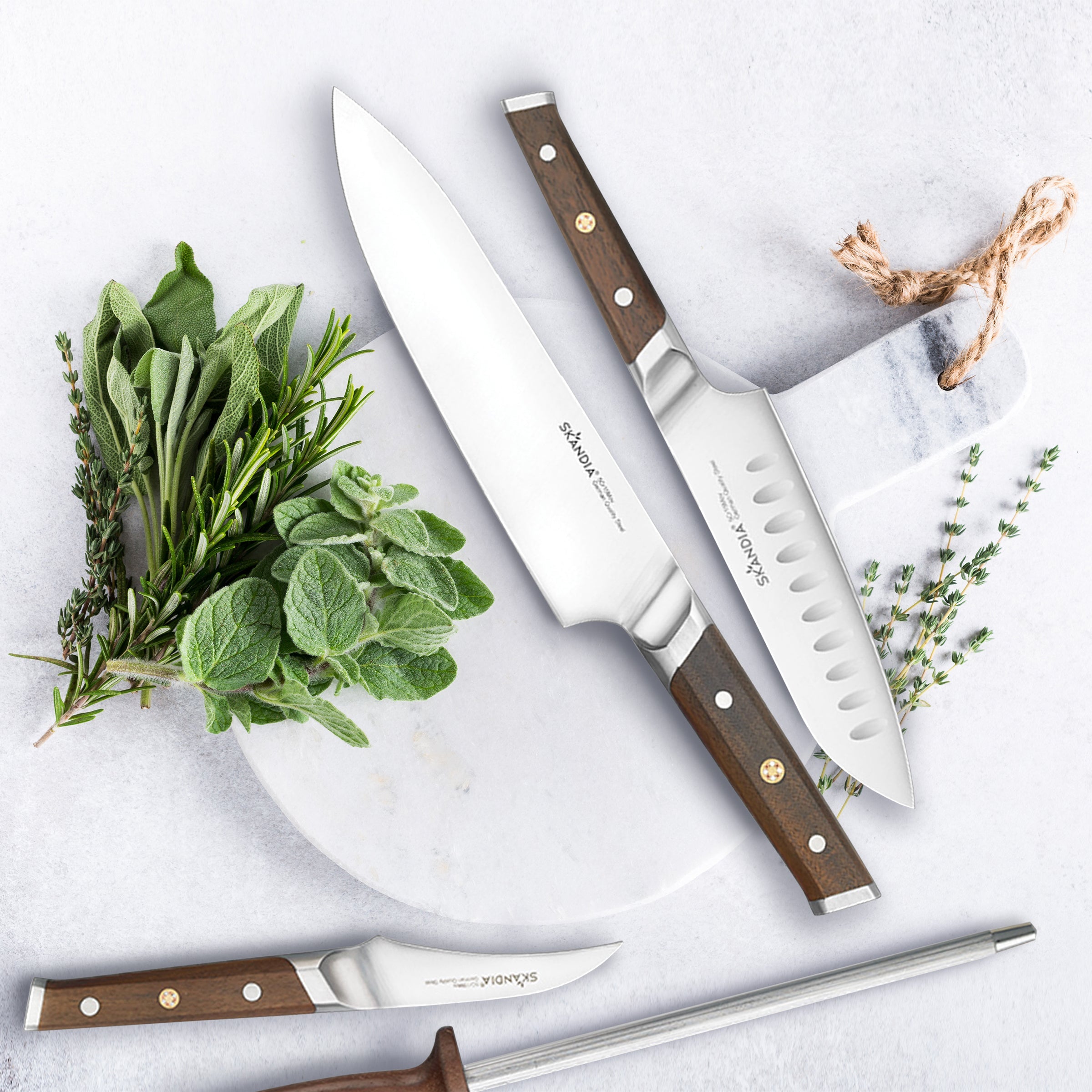 Acacia Wood Cutlery Block Set with German Stainless Steel Knives | Skandia Harley