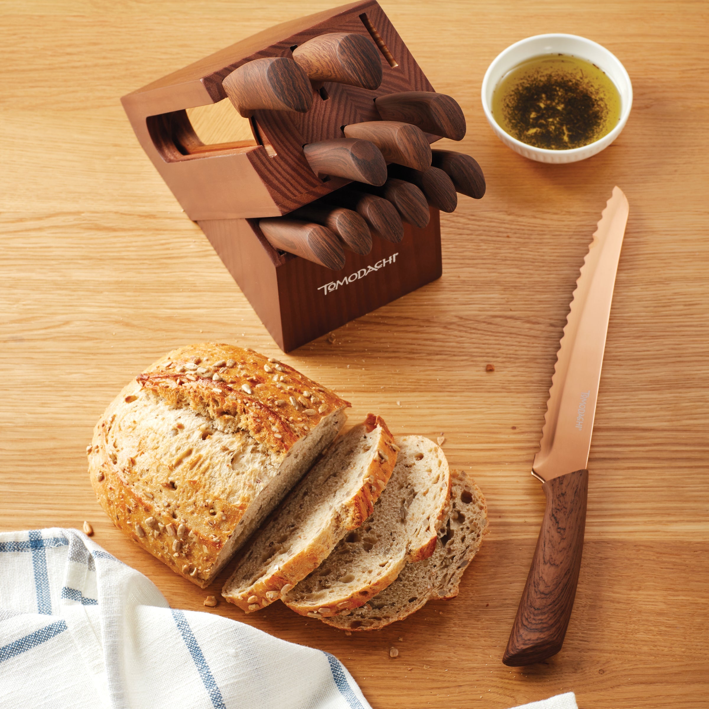 Copper Cutlery Set with Titanium Blades & Wood Handles | Tomodachi