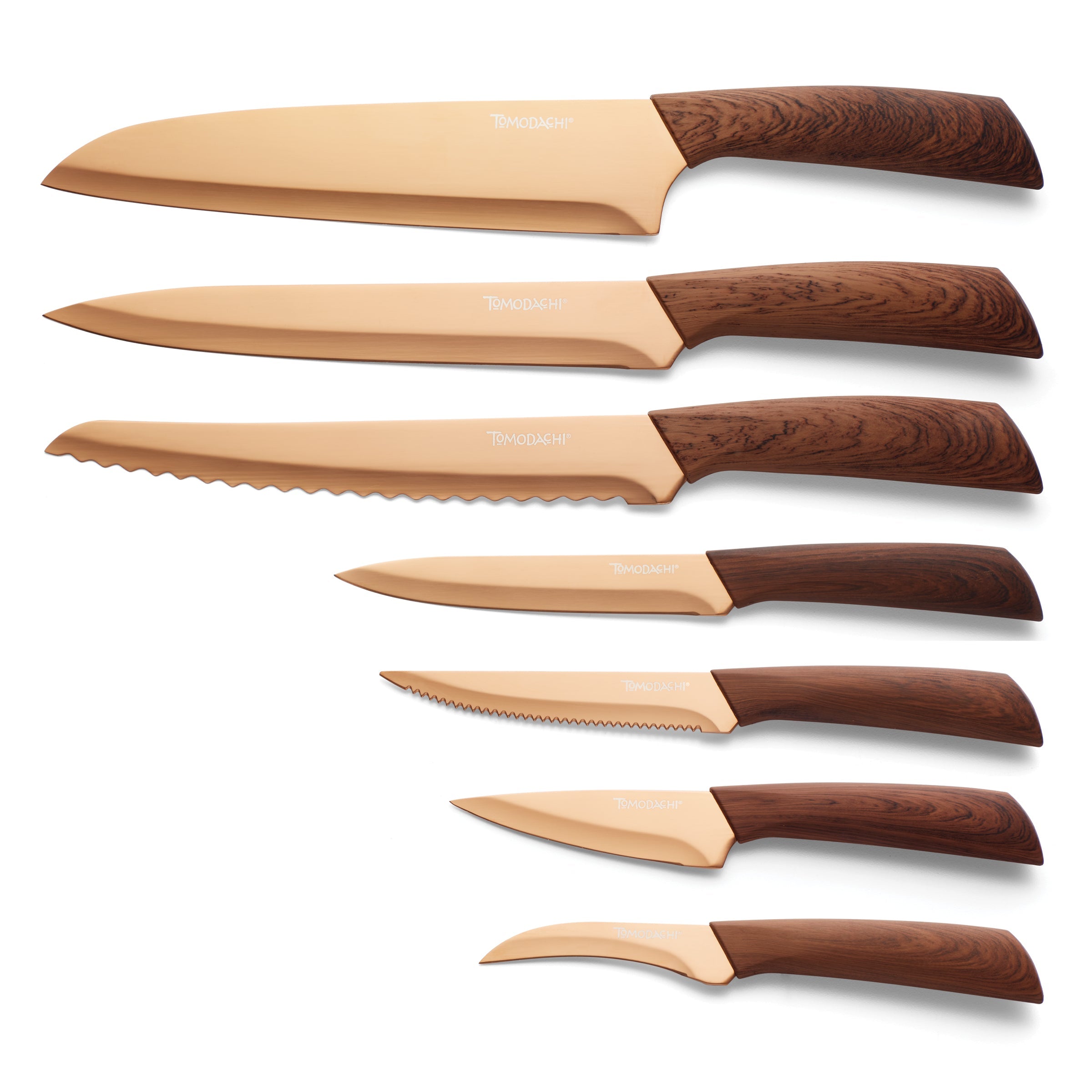 Copper Cutlery Set with Titanium Blades & Wood Handles | Tomodachi